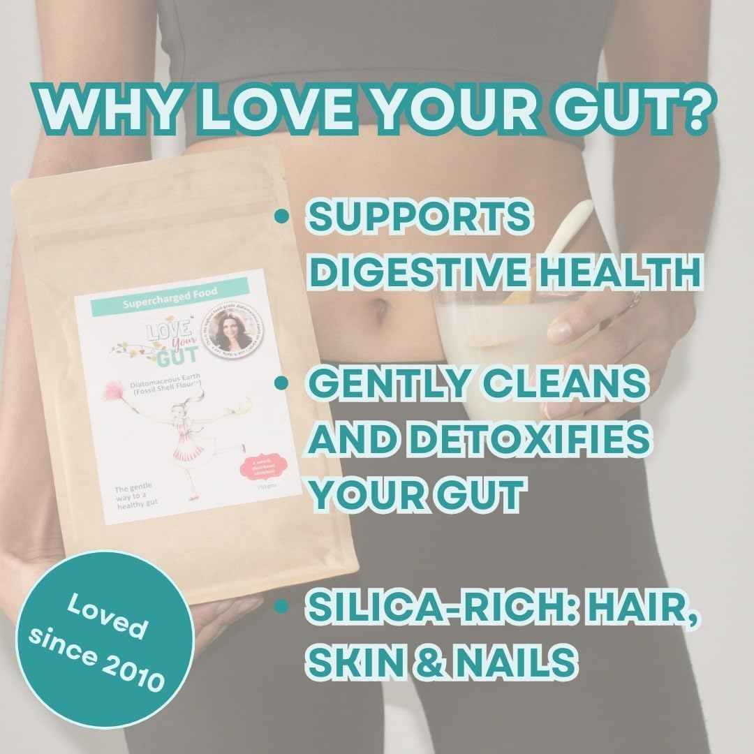 Food Grade Diatomaceous Earth Powder, Natural Gut Health Support | Gentle Daily Balance | by Lee Holmes' Supercharged Food | Trusted since 2012 (100G)