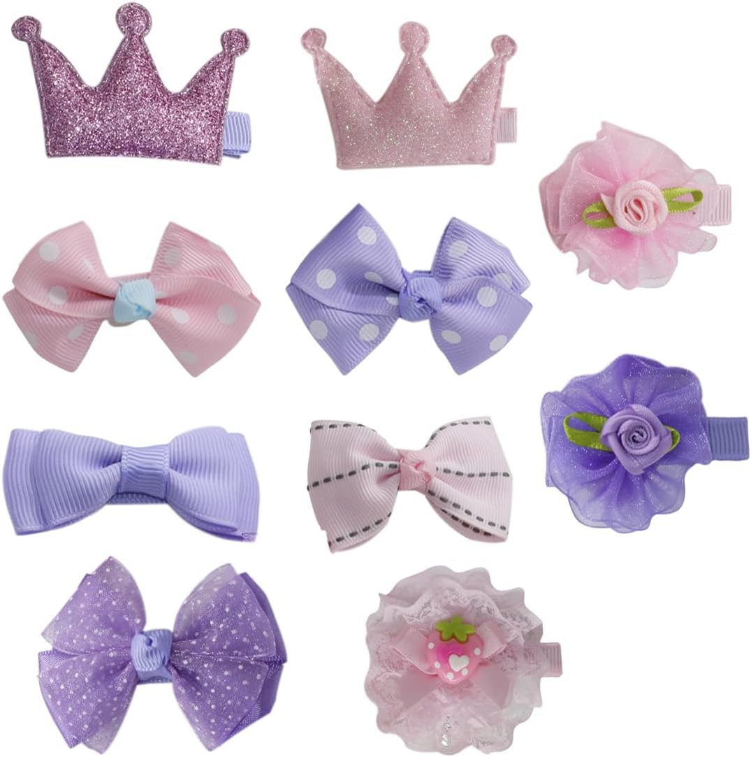 Pack of 10 Hair Bows Hair Clips for Girls, Cute Hair Clips Kids Hair Clips Girls Hair Accessories for Birthday Christmas Children'S Day Gift image number 2