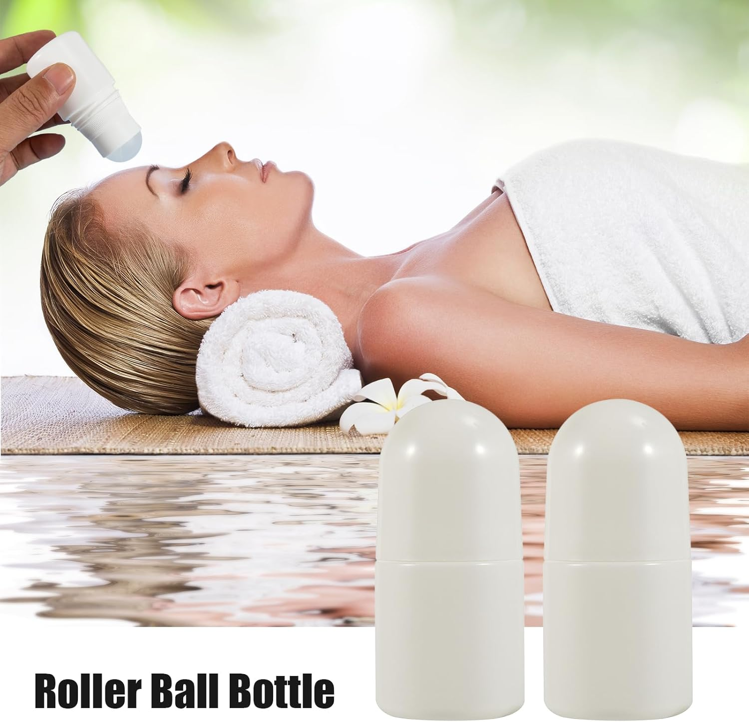 6 Pcs 30Ml/1Oz Empty Refillable Roll on Bottles, Plastic Essential Oil Bottles with Roller Balls, Leak-Proof DIY Perfume & Aromatherapy Containers (White, Thin-Waist Style) image number 1