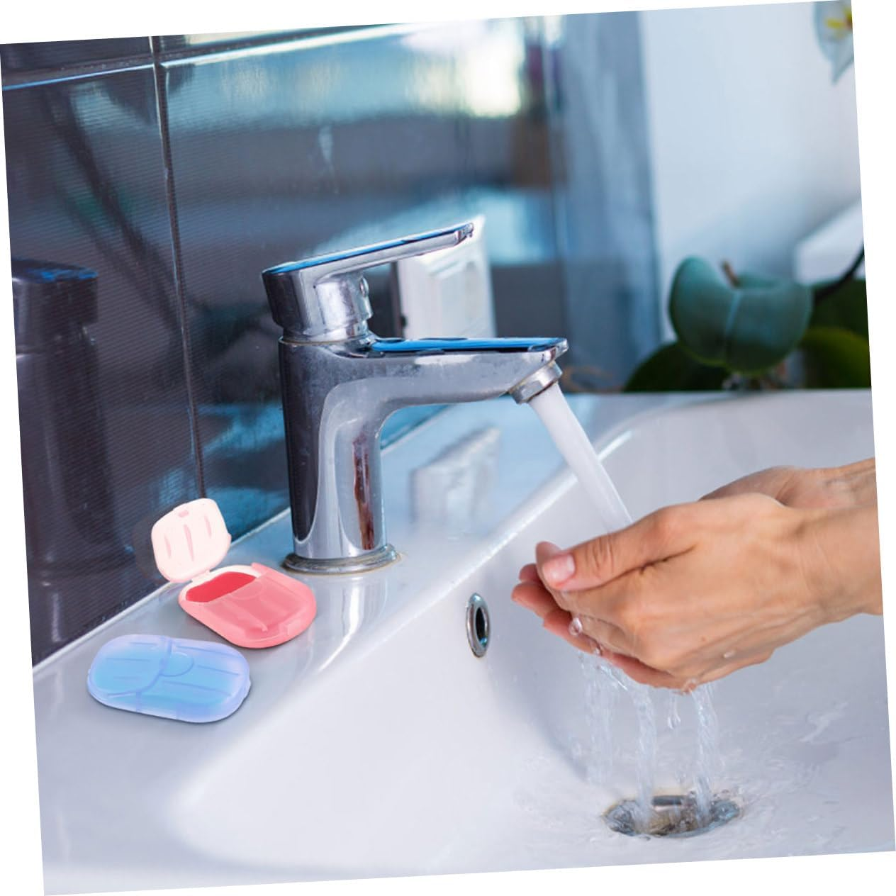 INOOMP Portable Travel Soap Sheets 12 Boxes of Compressed Soap Strips for Hand Washing 6 Fragrances (Rose Jasmine Lavender Milk Orange) for Camping Hiking and Outdoor Activities