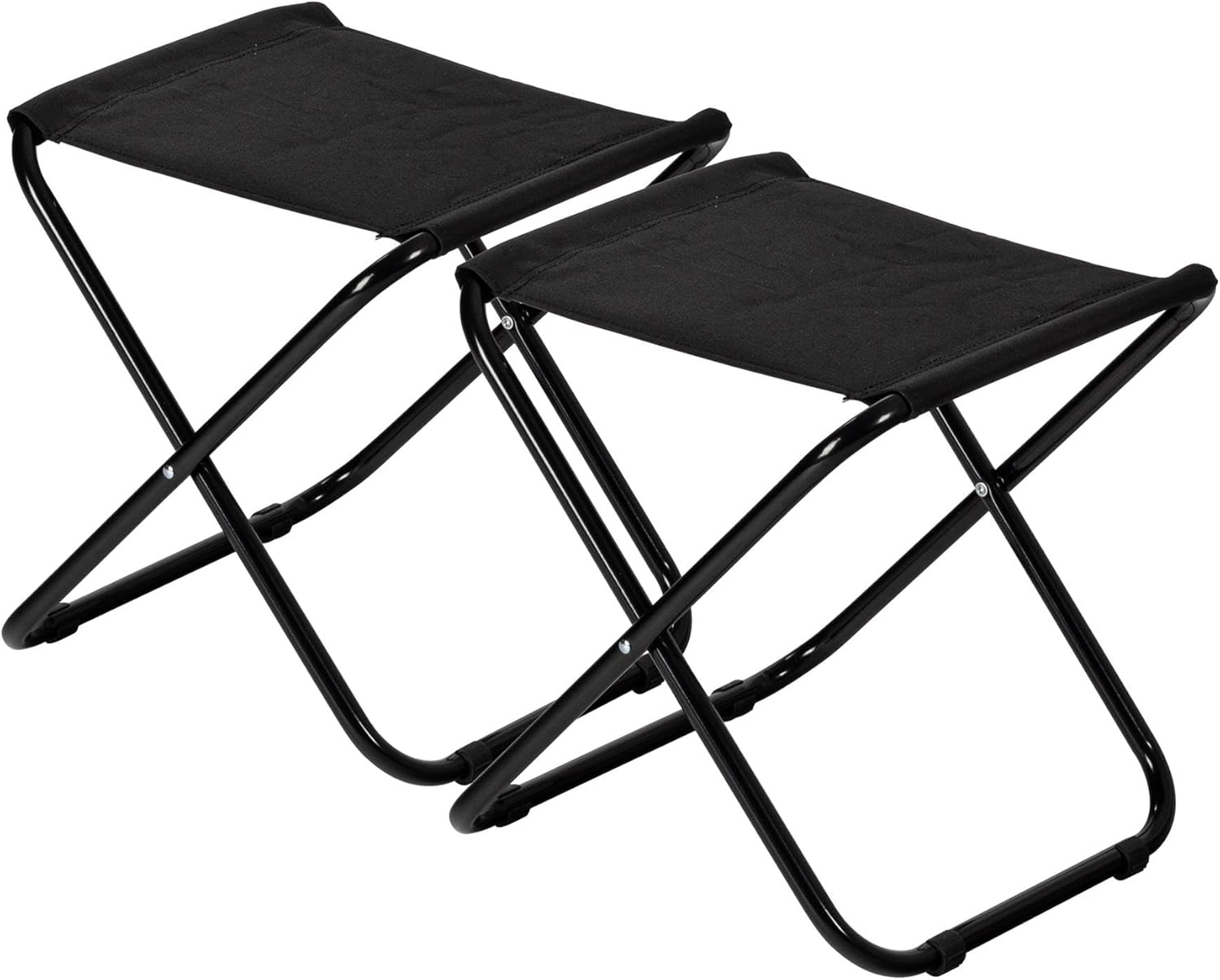 Harbour Housewares Folding Stool - Black - Pack of 1 - Canvas Camping Stool Adults Small Portable Lightweight Outdoor Foldable Garden Seat for Fishing, Travelling, Picnics