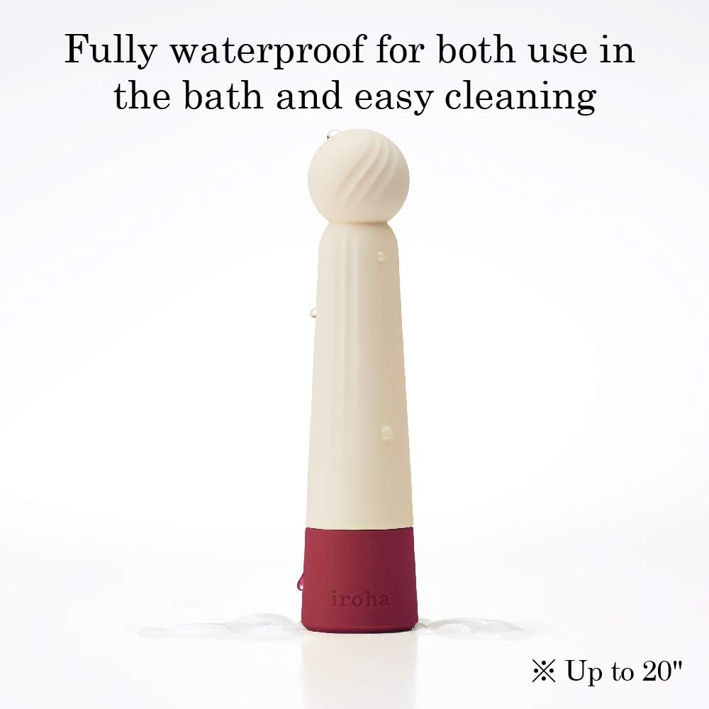 Iroha Rin Akane Burgundy Women Soft Touch Silicone Vibrator Adjustable Strengths Battery Operated Stick Shaped image number 3