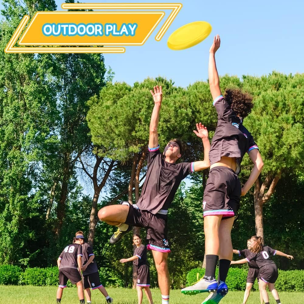 Jumbo 8" Flying Disc Toys for Kids Adults, Flying Saucer Sport Yard Disc Toy for Outdoor Beach Accessories Backyard Lawn Park, Sturdy ABS Sports Toy for Boys Girls 8 PCS