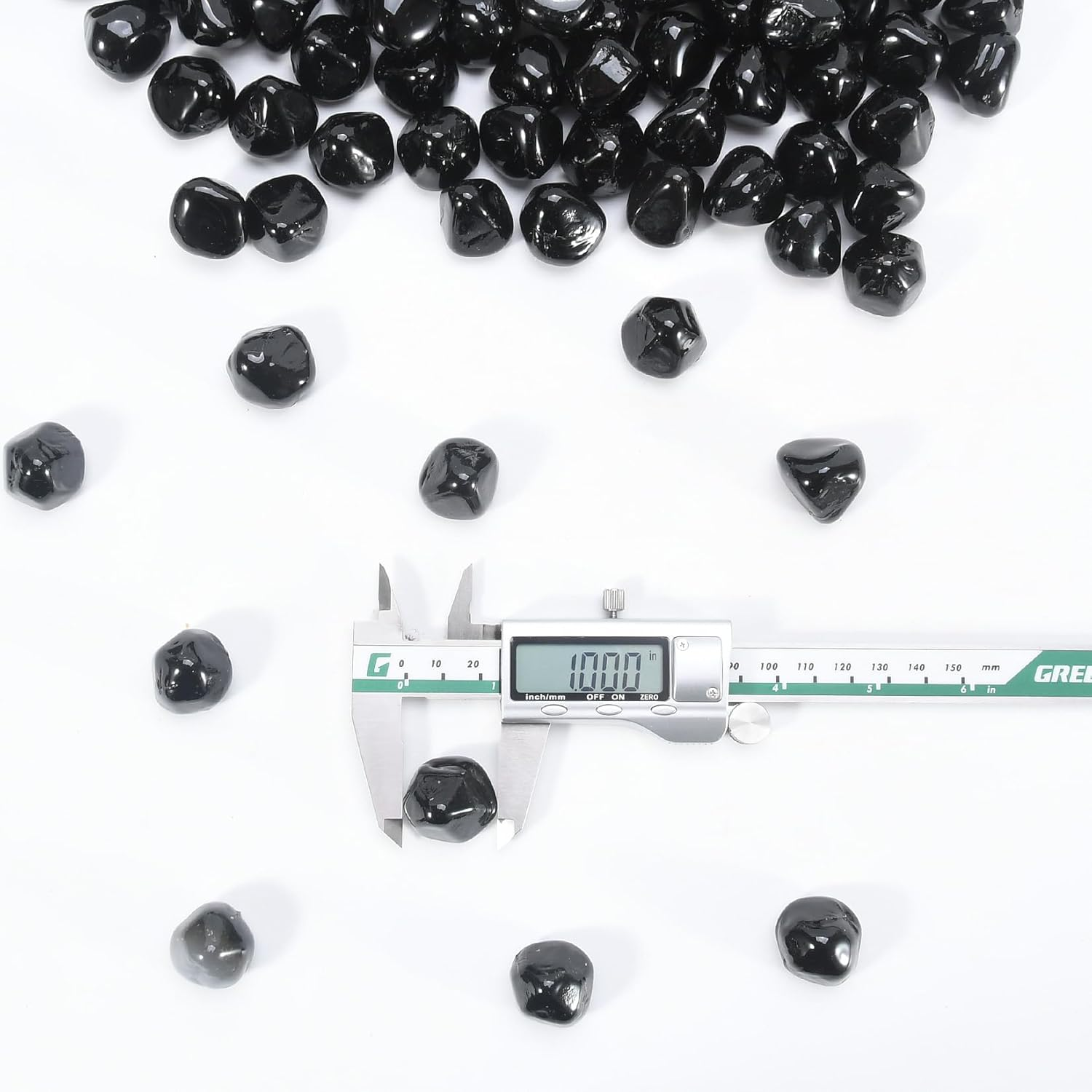 Gassaf Diamonds Fire Glass for Gas or Propane Fire Pit Fireplace & Landscaping 10-Pound 1 Inch (Onyx Black Luster) image number 4