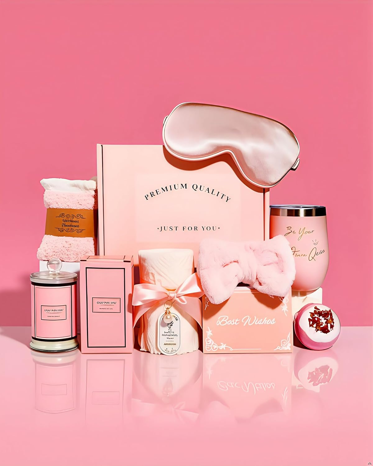 Spa Gift Hamper for Women &ndash; Luxury Birthday Gift Basket for Her with Bath Bombs, Salts & Skincare &ndash; Self Care Pamper Box for Her, Mum, Wife, Girlfriend &ndash; Relaxing Bath Set image number 1