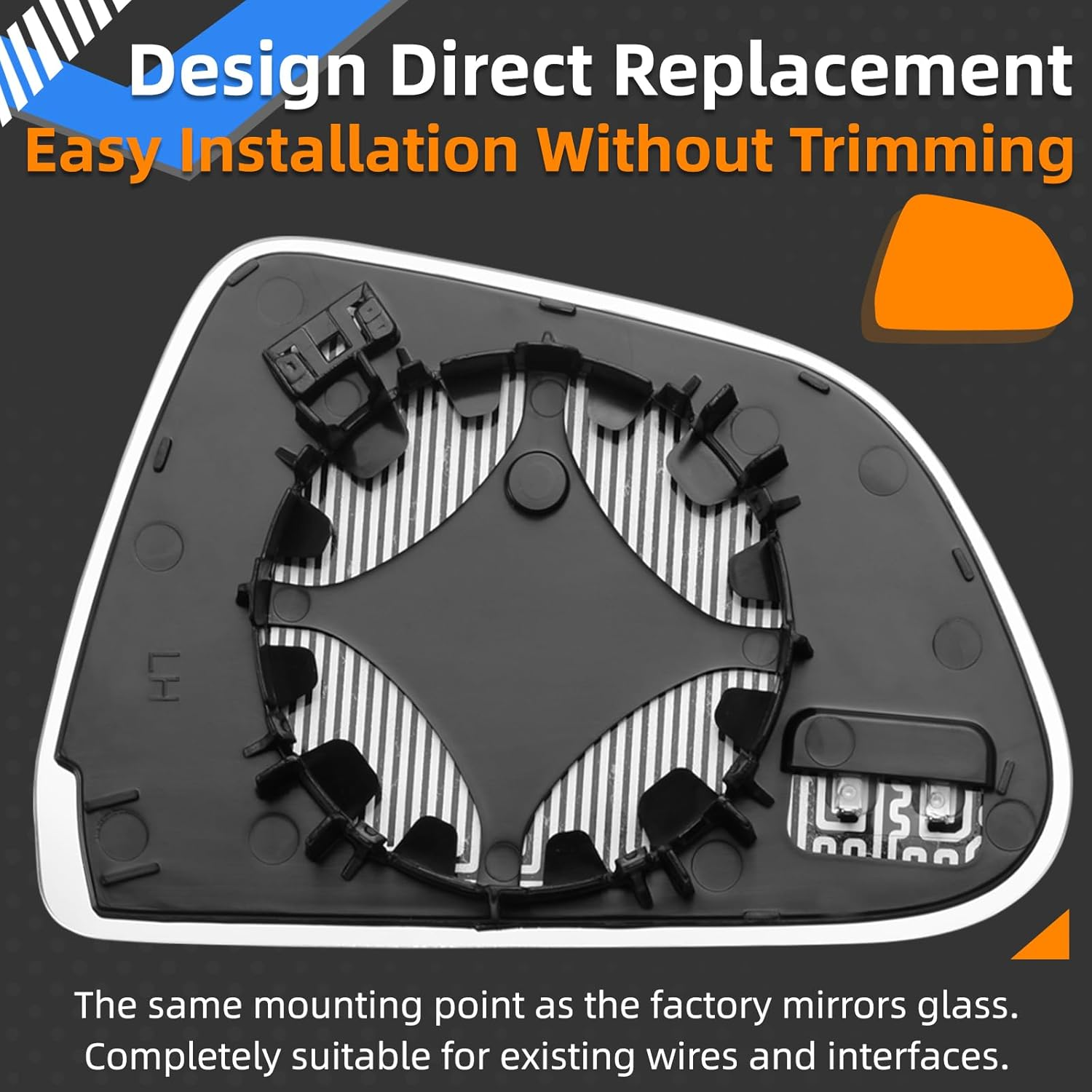 LOIYLLEN Left Side Mirror Replacement for Tesla Model 3 Model3 2017 2018 2019 2020 2021 2022 2023 - Left Side Mirror Glass, Rear View Mirrors Glass with Power Heated image number 1