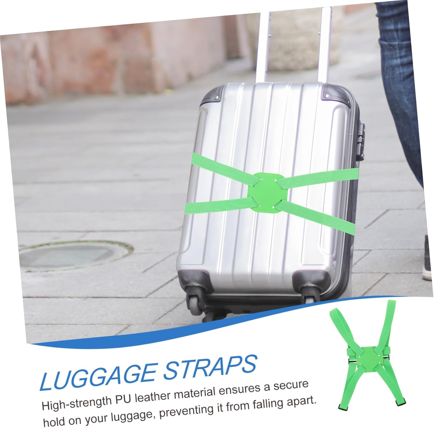 KOMBIUDA Luggage Belt Elastic Travel Strap Suitcase Connector Straps for Easy Identification Security Durable Cross Buckle Design for Peace of Mind during Journeys Lightweight Convenient image number 3