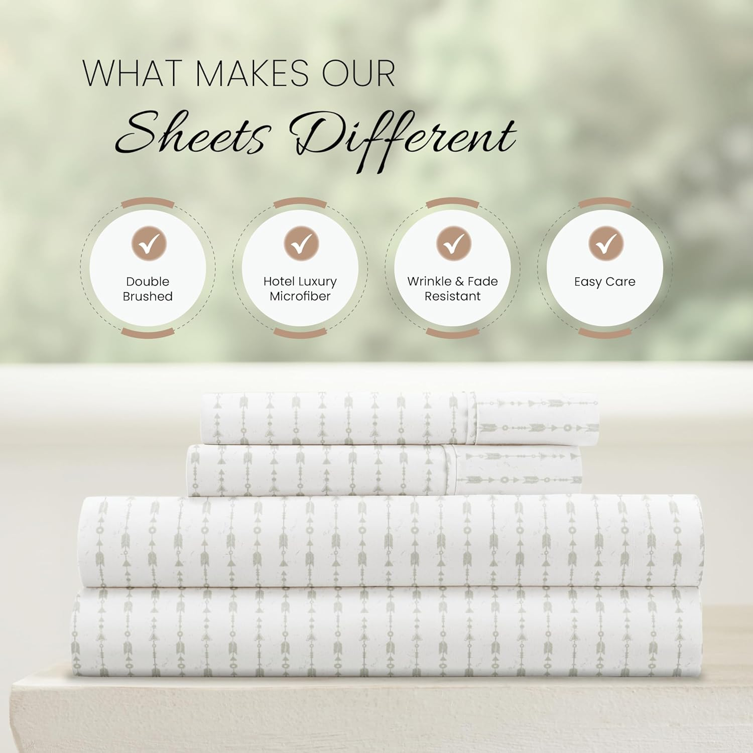 Linen Market 4 Piece King Bedding Sheet Set (Light Gray Arrows) - Sleep Better than Ever with These Ultra-Soft & Cooling Bed Sheets for Your King Size Bed - Deep Pocket Fits 16" Mattress image number 3