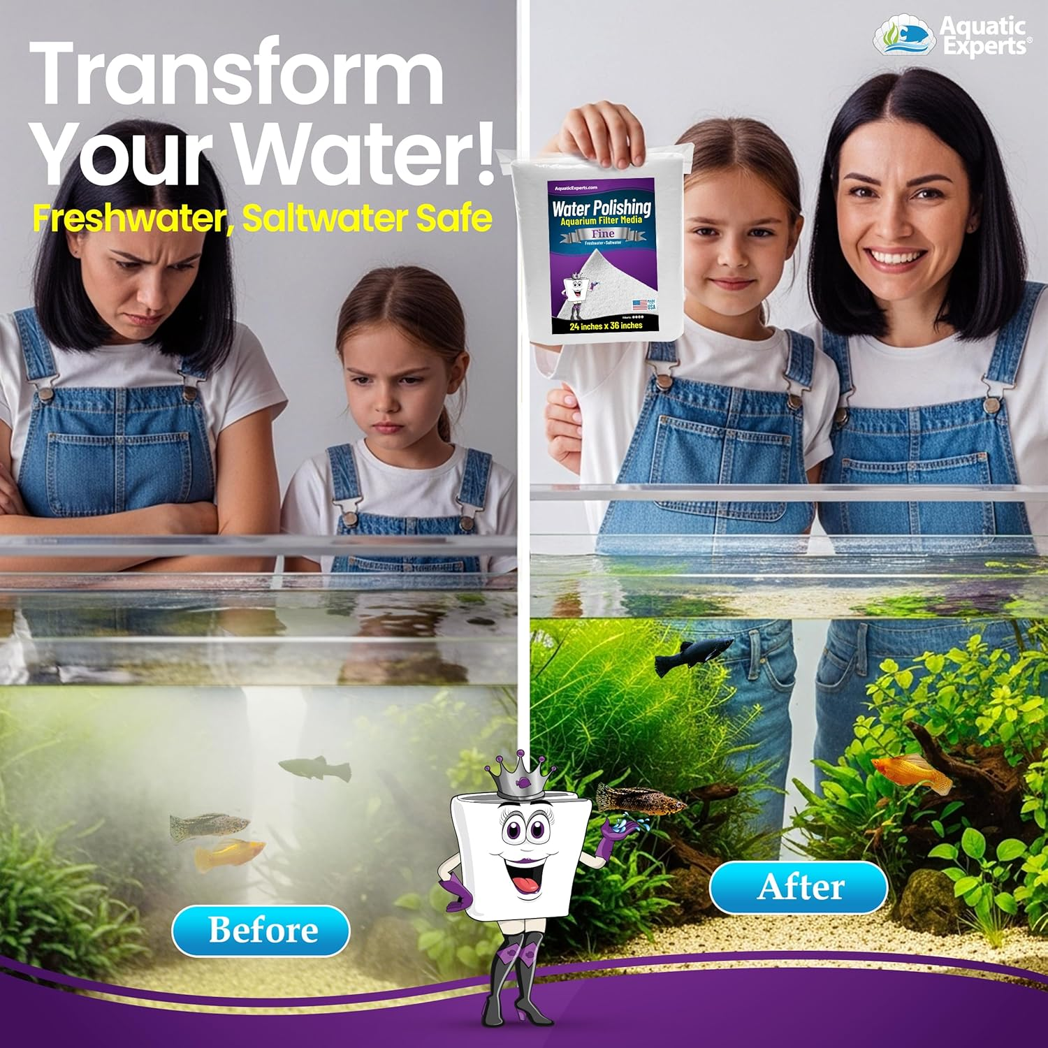 Polishing Filter Pad 100 Micron - 1 Pack -Superior Aquarium Prefilter Media - Cut to Fit 24" by 36" for Fresh Water & Saltwater Fish Tanks, Aquaculture, Hydroponics - Made in USA image number 6