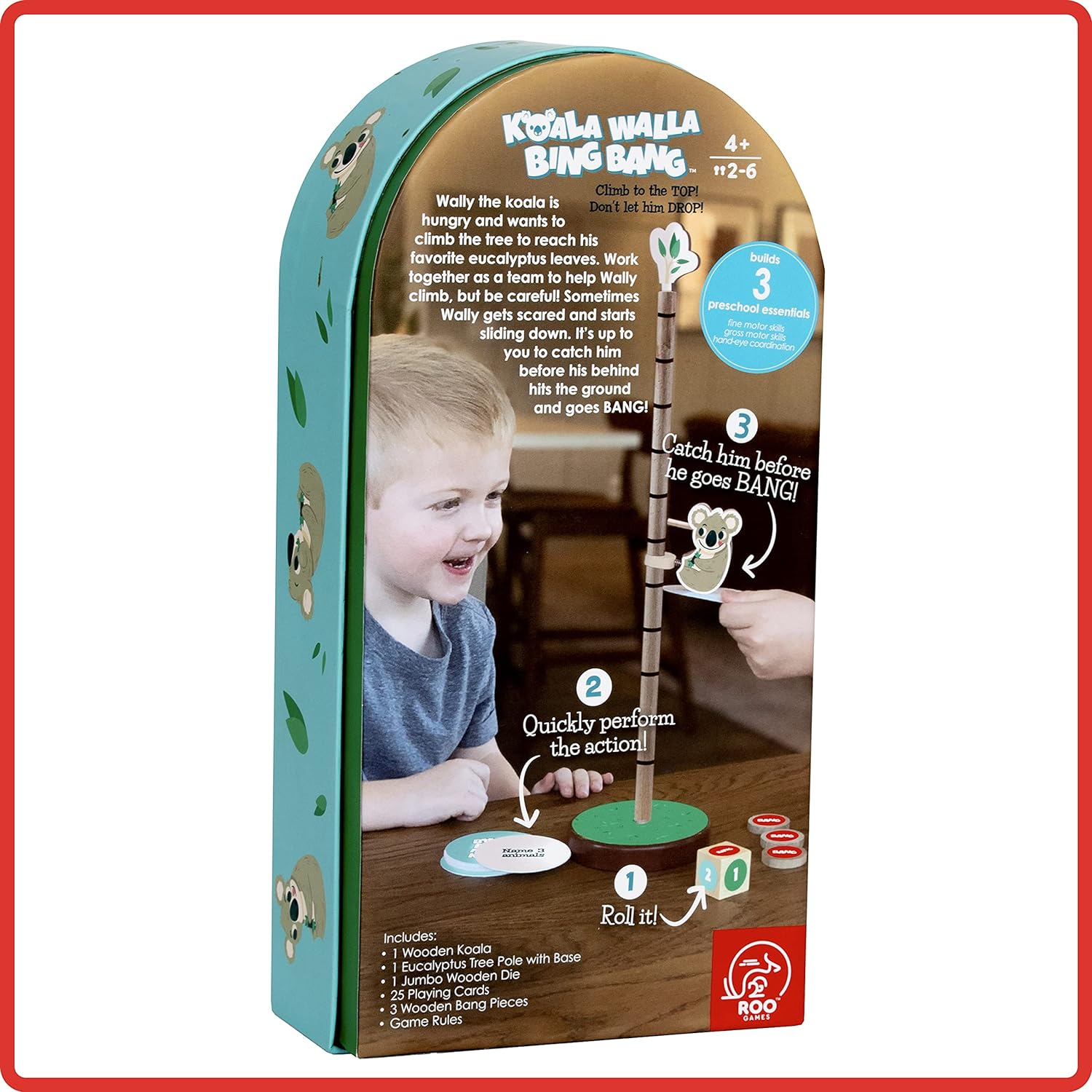 Roo Games Koala Walla Bing Bang &ndash; Fun Educational Wooden Game for Kids, Ages 3+, Matching, Literacy & STEM Skills, Family Board Game, Interactive Learning Toy