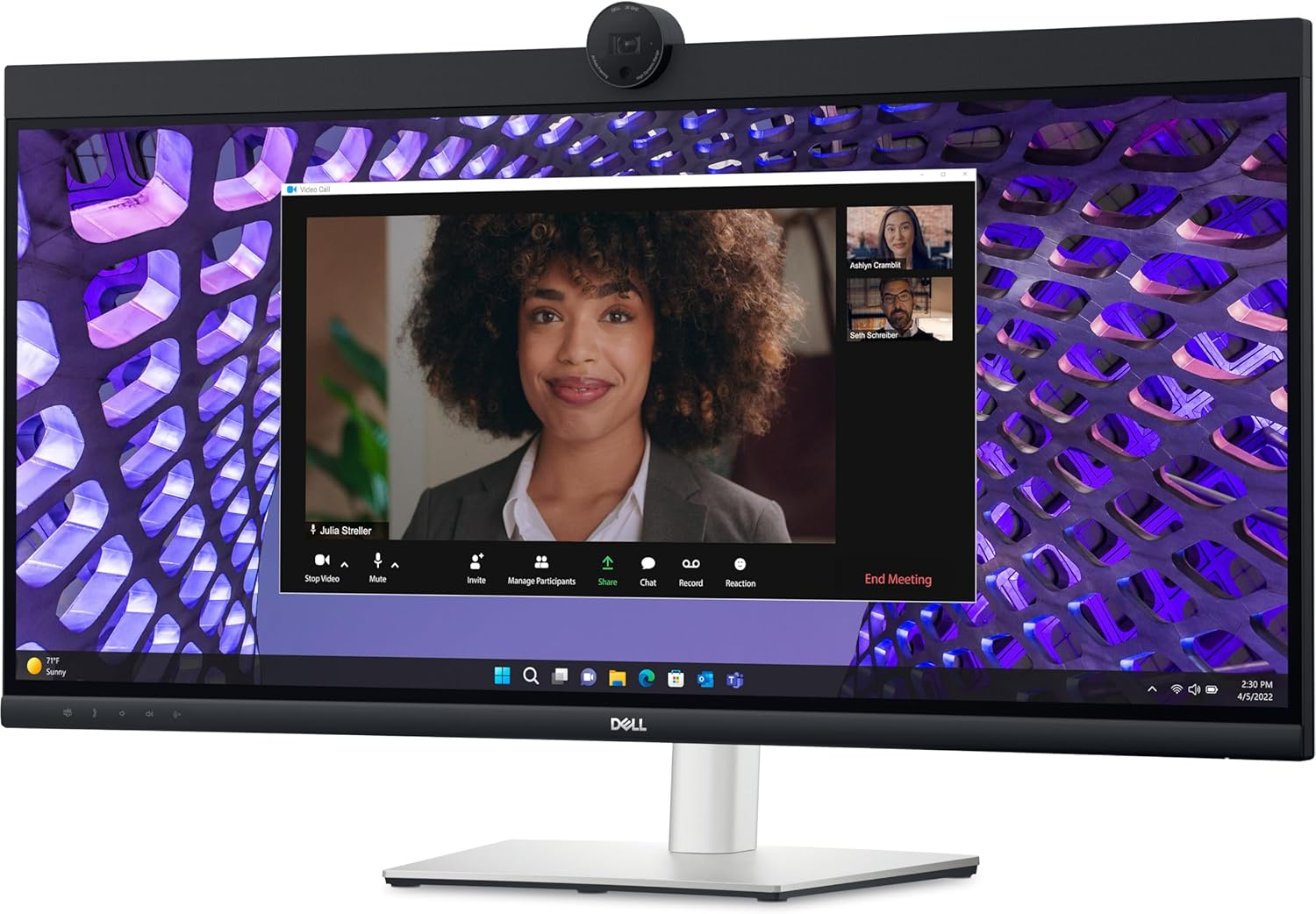Dell P3424WEB 34" Curved Video Conferencing Monitor - IPS 3440 X 1440 WQHD @ 60Hz 8Ms - HDMI, USB-C - 3 Year Warranty