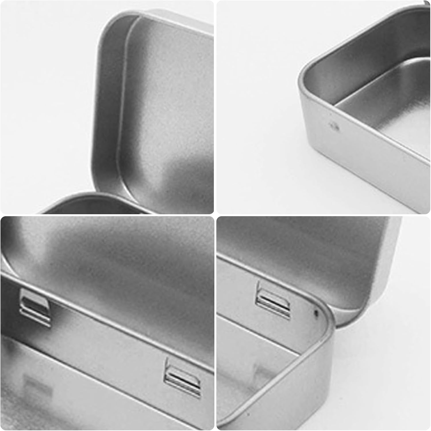 YUGUOLAN Pack of 2 Tin Cans with Lid, Metal Box, Metal Tins with Lid, Tin Cans with Lid, for DIY Use Home Organiser image number 4