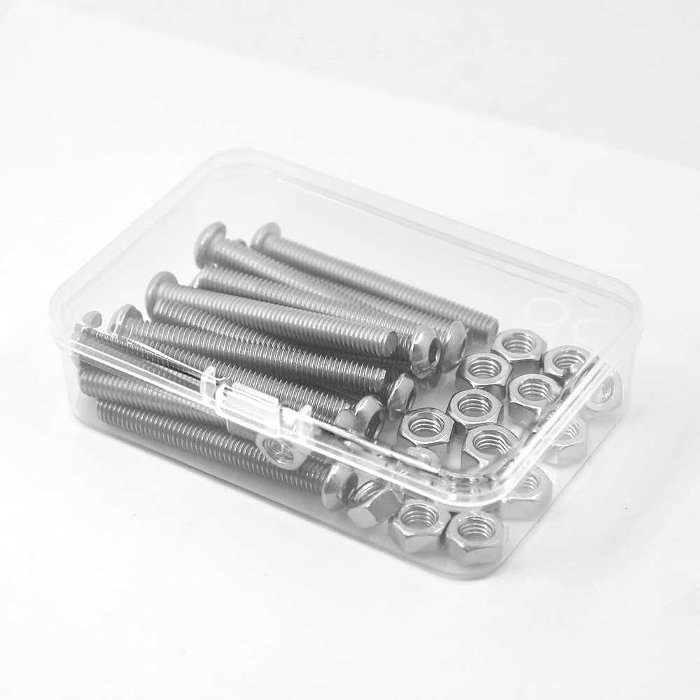 (20 Sets) M6-1.0 X 40Mm Socket Head Cap Screws and Nuts Set 304 Stainless Steel 18-8 Button Head Bolts