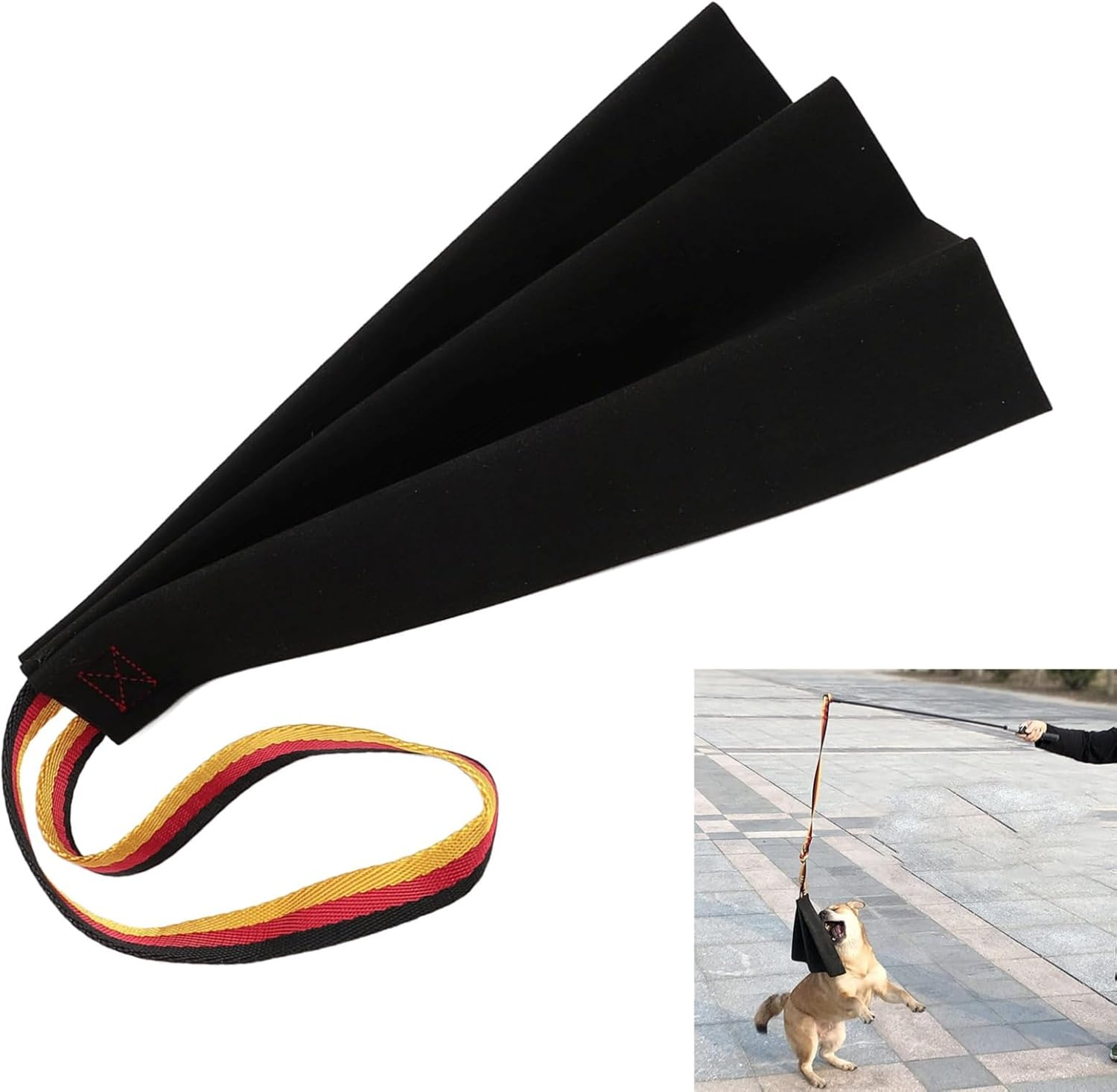 Bite Rag for Dogs Train Bitegrip, Build Prey Drive Leather Interactive Tug of War Toy with Handle for Dog Training, Leather Tug image number 5