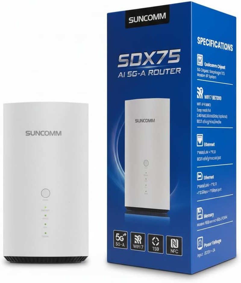 SDX75 5G Advanced Modem Router | Snapdragon X75 Modem-Rf System | Qualcomm 5G AI Processor Gen 2 | 5CC Carrier Aggregation | Wi-Fi 7 Mesh Gateway | NBN Replacement image number 1