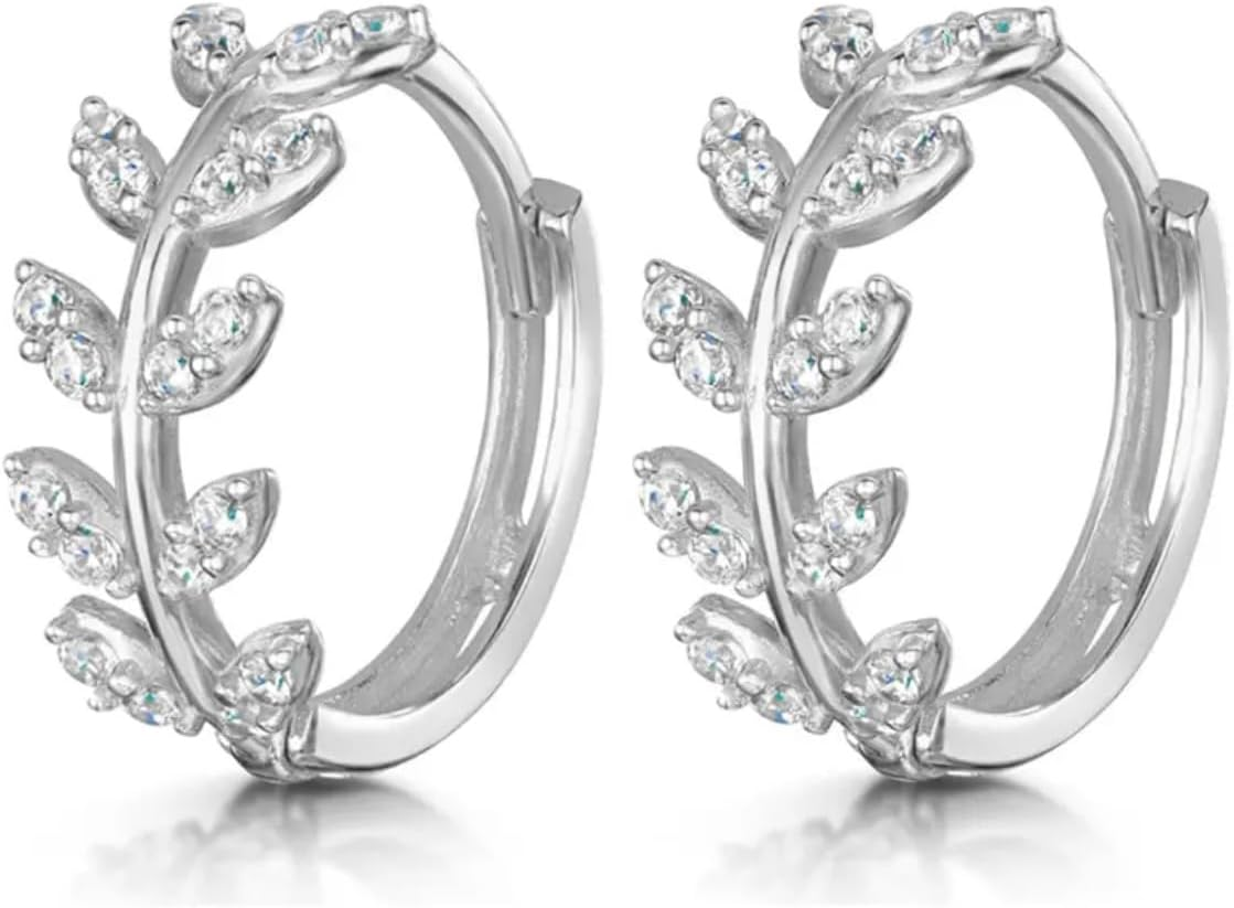 SAINT RAPHA&Euml;L Crystal Leaf Huggie Earrings image number 3