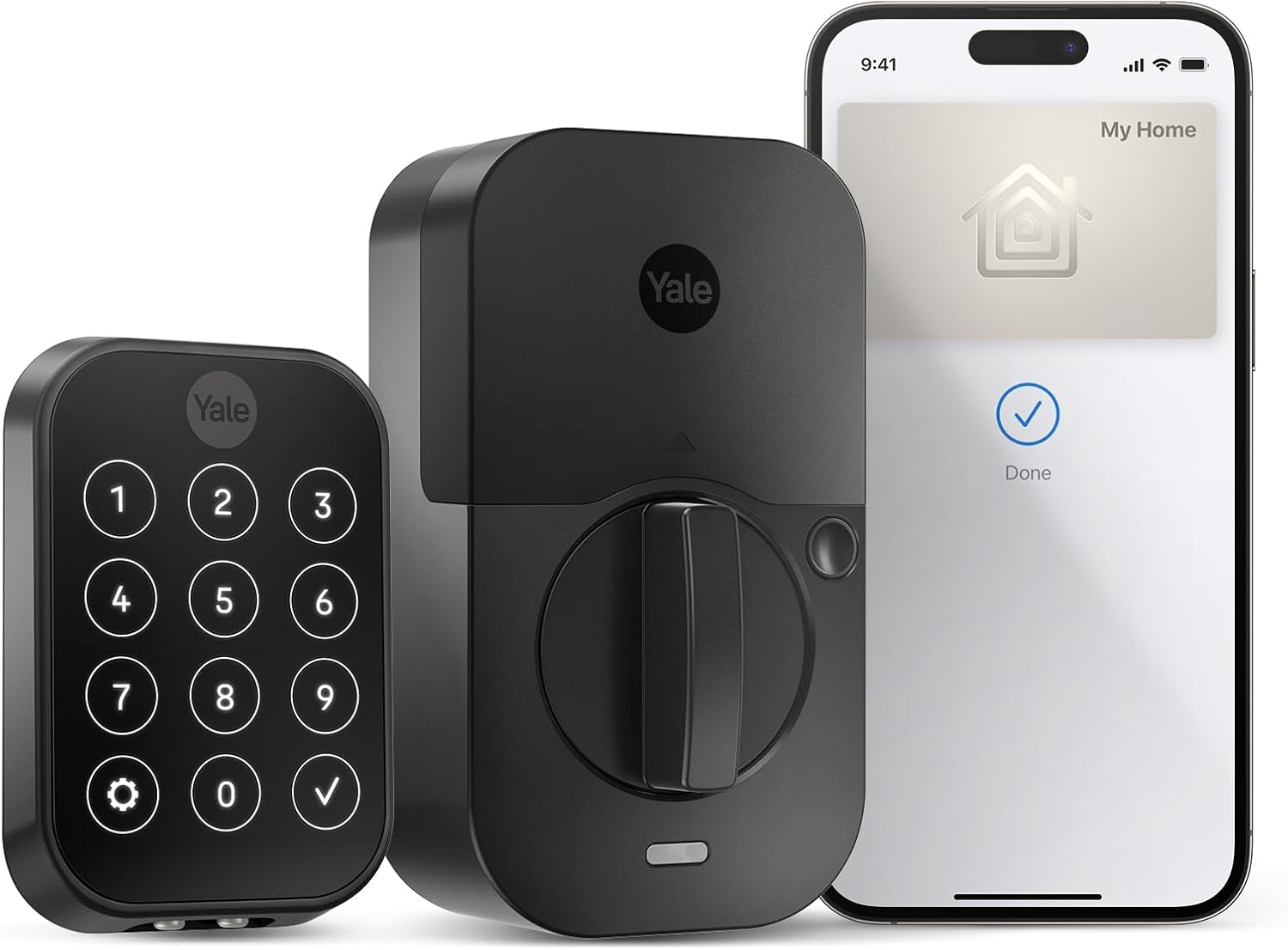 Yale Assure Lock 2 plus with Apple Home Keys (Tap to Open) and Wi-Fi - Black Suede