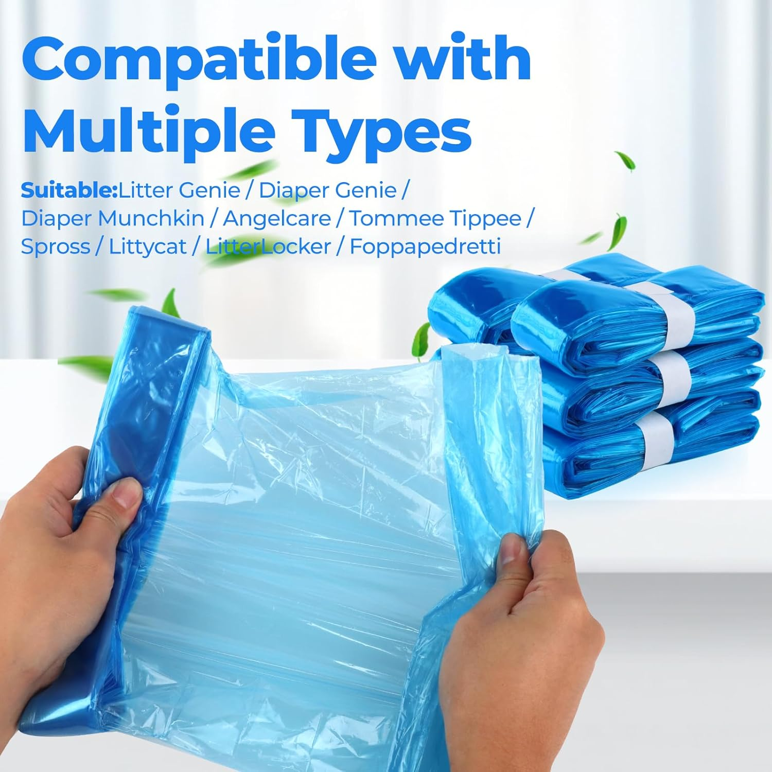 6Pcs Nappy Bin Refill, Diaper Refill Liners, 4.5M Nappy Bag, Nappy Disposal Bags, Diaper Bin Pail Disposal Bags, Compatible Diaper Pail Refill Bag image number 3