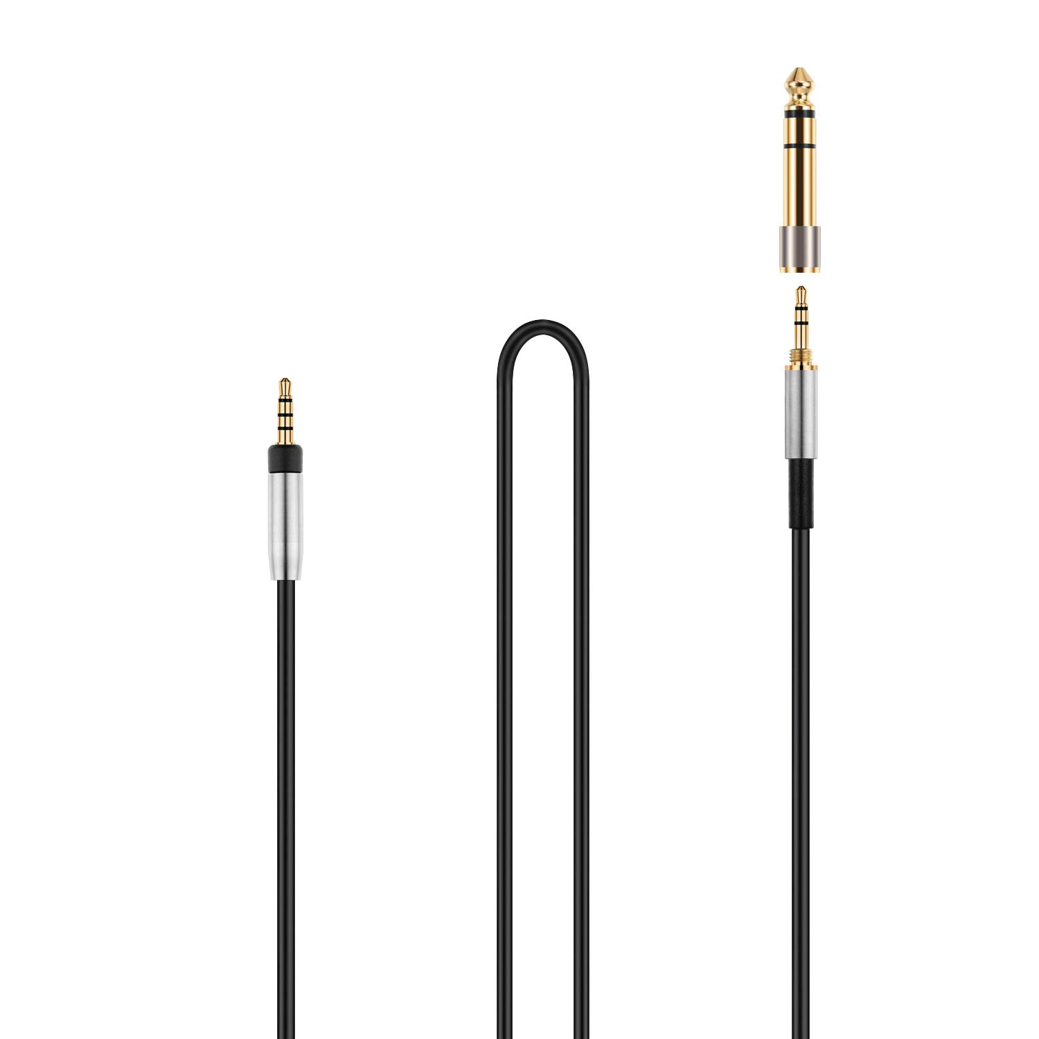 Upgrade 3.5Mm to 2.5M AUX Cable Compatible with Bose 700 Quietcomfort QC25 QC35 QC35II Noise Cancelling Headphones, Replacement Audio Cord with 6.35Mm Adapter 1.5Meters/4.9Feet