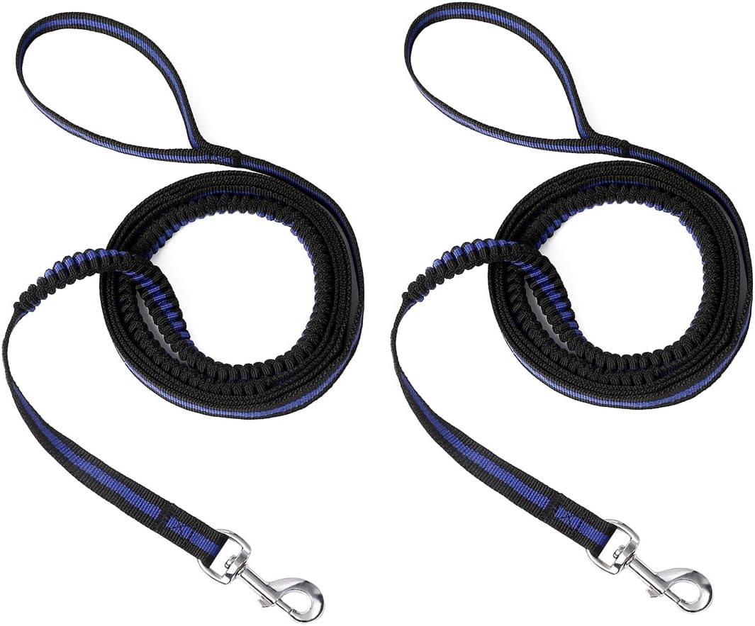 Mi Metty Dog Lead, 8 Ft Bungee Dog Lead with 2 Padded Handles, Strong Dog Lead, Dog Lead for Medium, Large Dogs (Black, 2 Pack, 8 Ft/2.5 M) image number 5