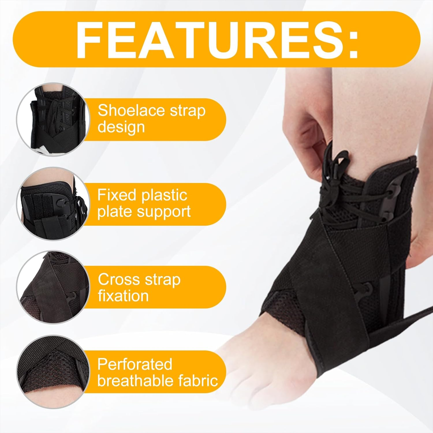 Ankle Braces for Men and Women, Lace up Ankle Support Brace for Sprained Ankle, Tendinitis, and Muscle Pain Relief,Adjustable Ankle Brace Stabilizer for Basketball, Volleyball, and Sports Injuries (S) image number 4