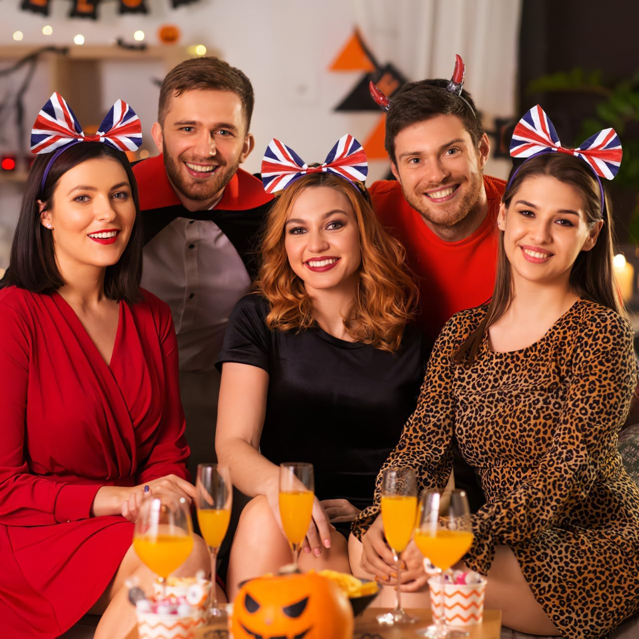 ABOOFAN 2 Pieces Satin Hair Tie Headband Makeup Headbands Fashion UK Flag Bow England Flag Sports Flag image number 4