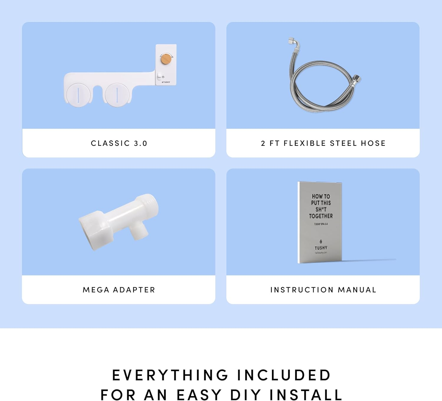 Tushy Classic 3.0 Bidet Toilet Seat Attachment - a Non-Electric Self Cleaning Water Sprayer with Adjustable Water Pressure Nozzle, Angle Control & Easy Home Installation (Platinum) image number 2