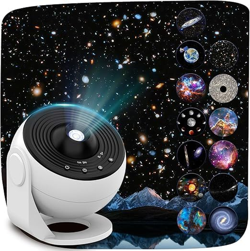 Galaxy Projector Pro/Star Projector/Night Lights with 12 Lights Film Discs/Zoom, Timer & Rotation Control, 3D Light Projector image number 2