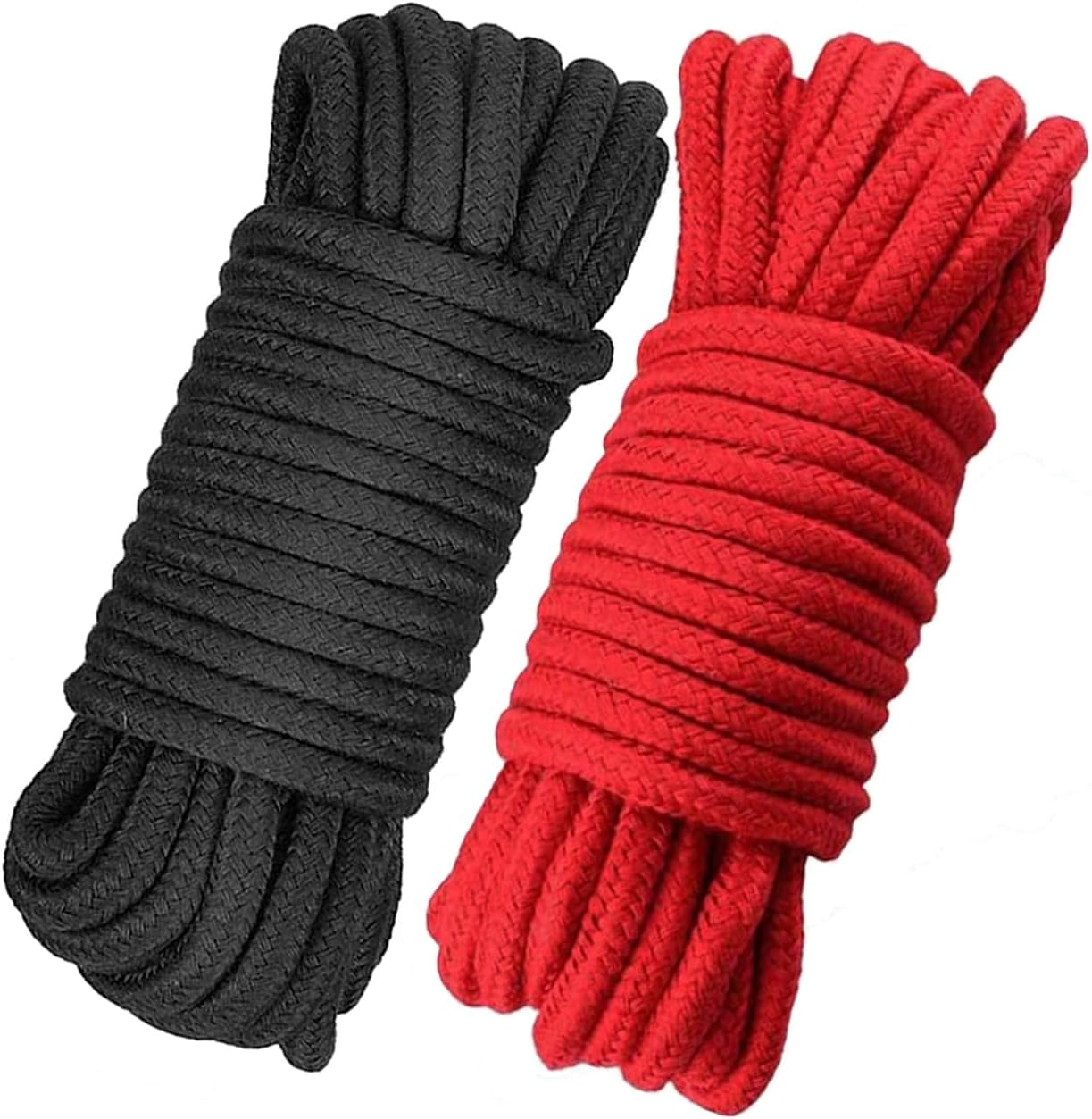 Soft Cotton Rope, 32 Feet / 10M Rope, 8Mm Thick, Soft Rope, Long Rope, Soft Tying Rope (Black + Deep Red) image number 3