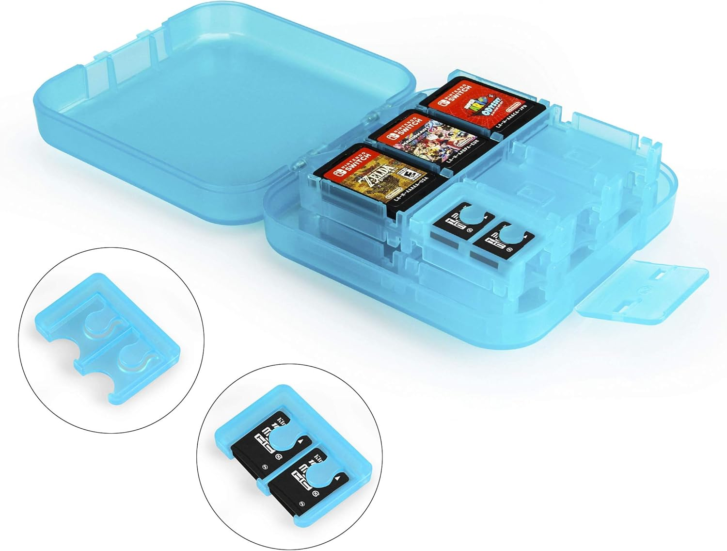 Amazon Basics Game Storage Case for 24 Nintendo Switch Games - 3.4 X 3.4 X 1 Inches, Blue