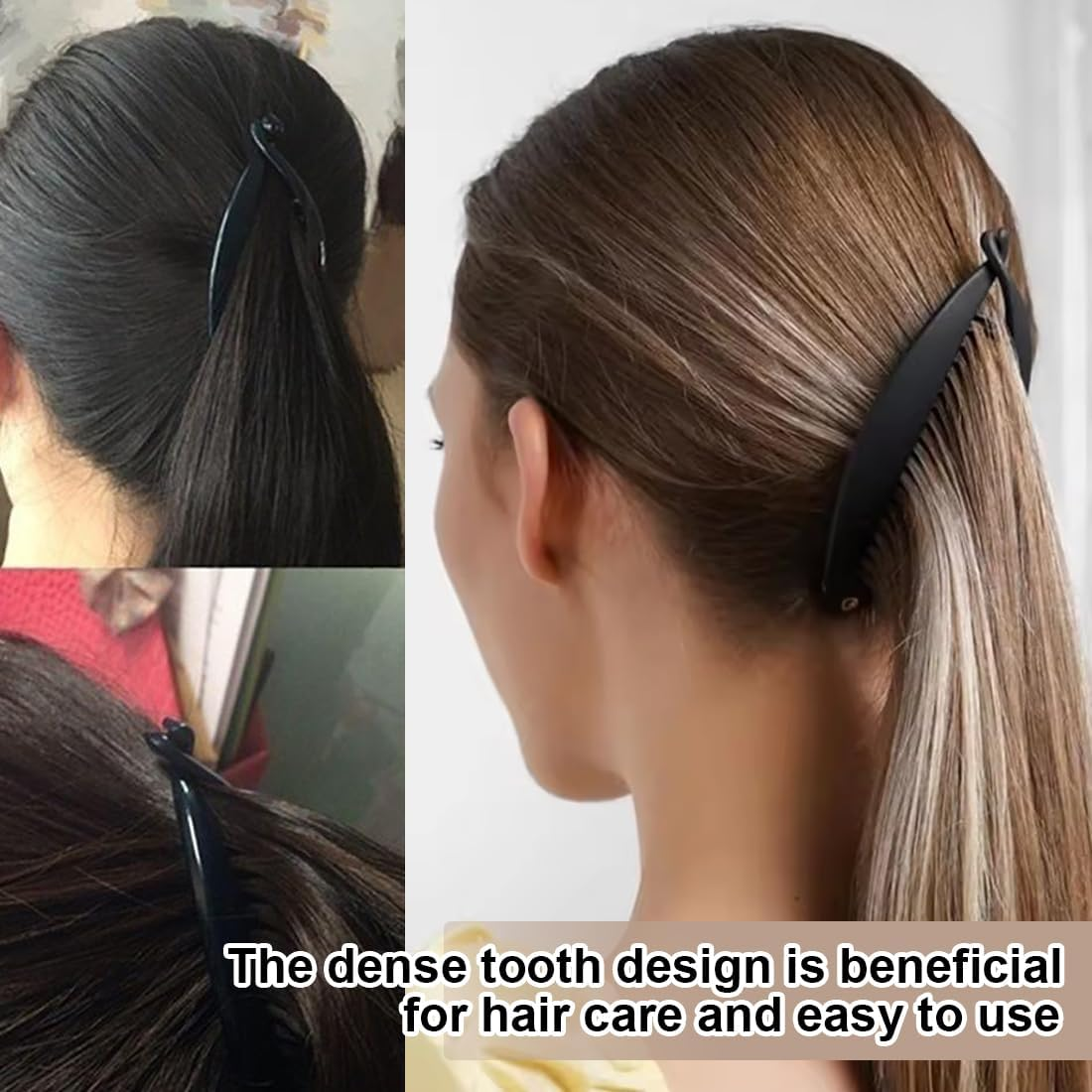 Pack of 3 Banana Clips, Vintage Fishtail Hair Clip, French Banana Clip, Small French Banana Clip, Ponytail Holder, Hair Gripper image number 4