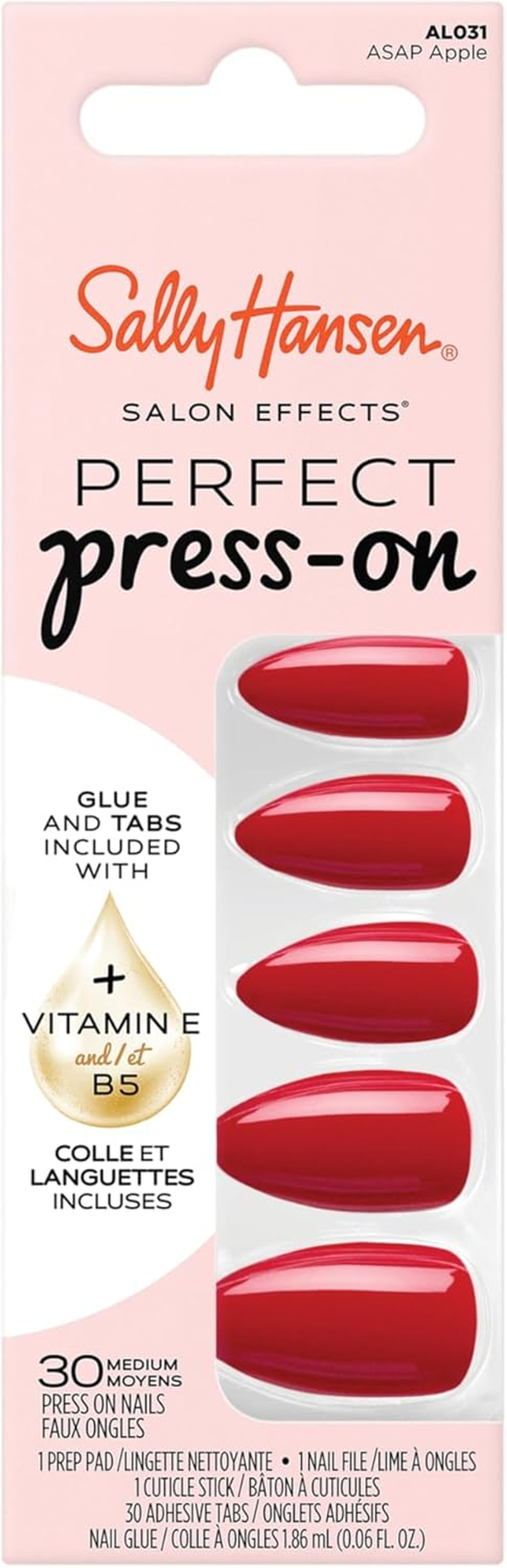 Sally Hansen Salon Effects&reg; Perfect Press On, Don'T Be Jewel​, Press on Nails, Square Shaped, Non-Damaging Adhesive Tabs, File, and Alcohol Pad Included