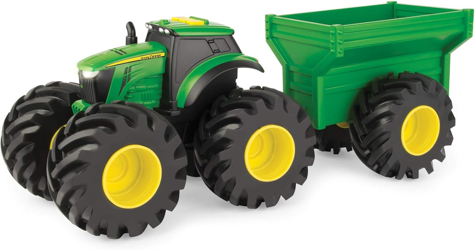 John Deere Monster Treads Tractor with Wagon & Lights and Sounds, Green (46260) image number 4