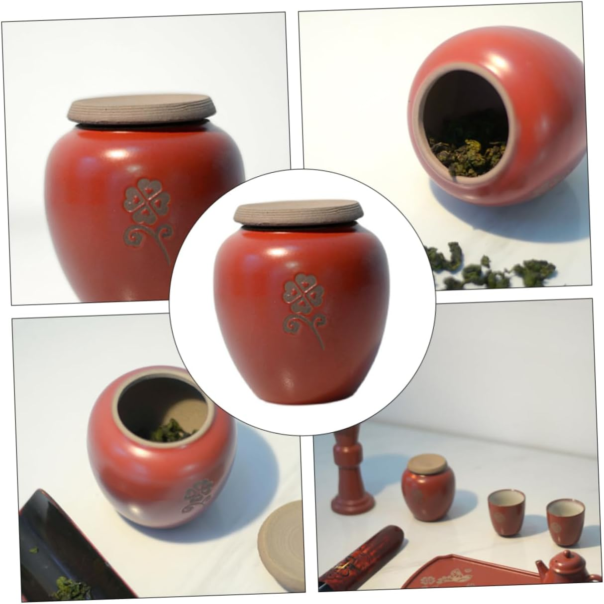 LABRIMP Retro Tea Canister Ceramic Jar Tea Storage Jars Storage Containers Home Decor image number 3