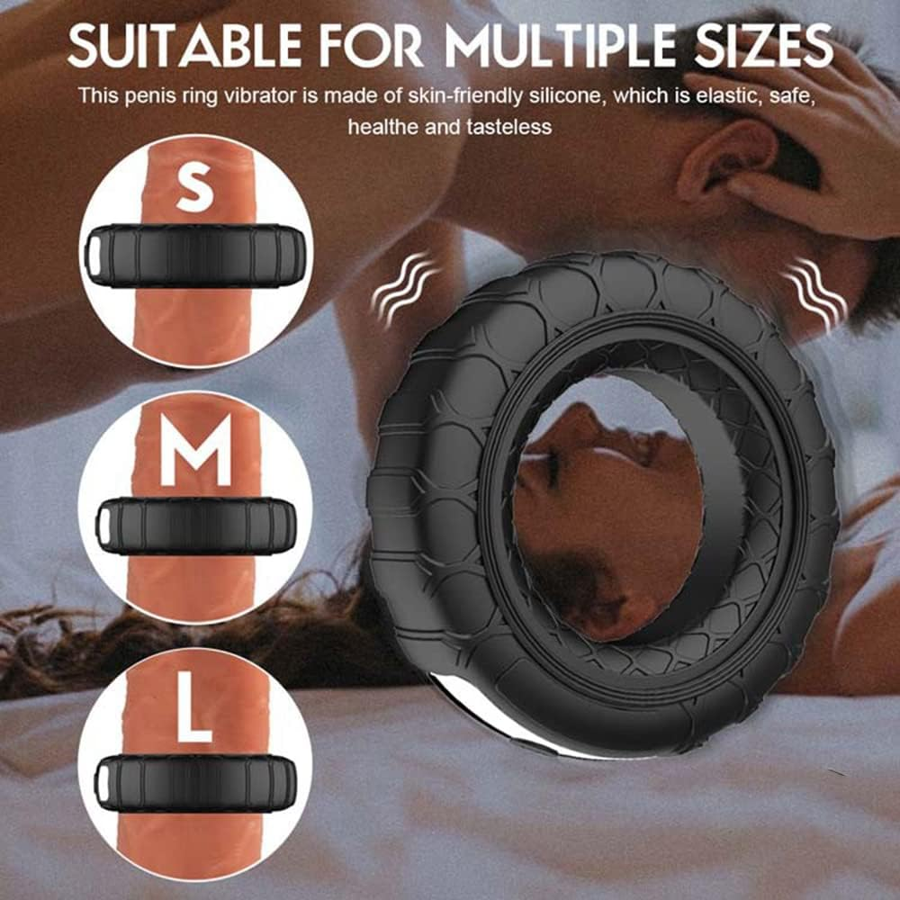 Diameter 4CM Funny Tire-Shaped USB Charging Lock Ring Silicone Ring, Men'S Delay Rings Silicone Soft Premium Elastic Ring for Men Long Lasting Enhancement Ring Bed Exercise Ring Sports Bodybuilding Trainer