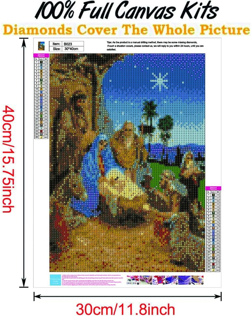 WOWDECOR 5D Diamond Painting Kits, Religious Herders Baby Sheep Full Drill DIY Diamond Art Cross Stitch Paint by Numbers image number 2