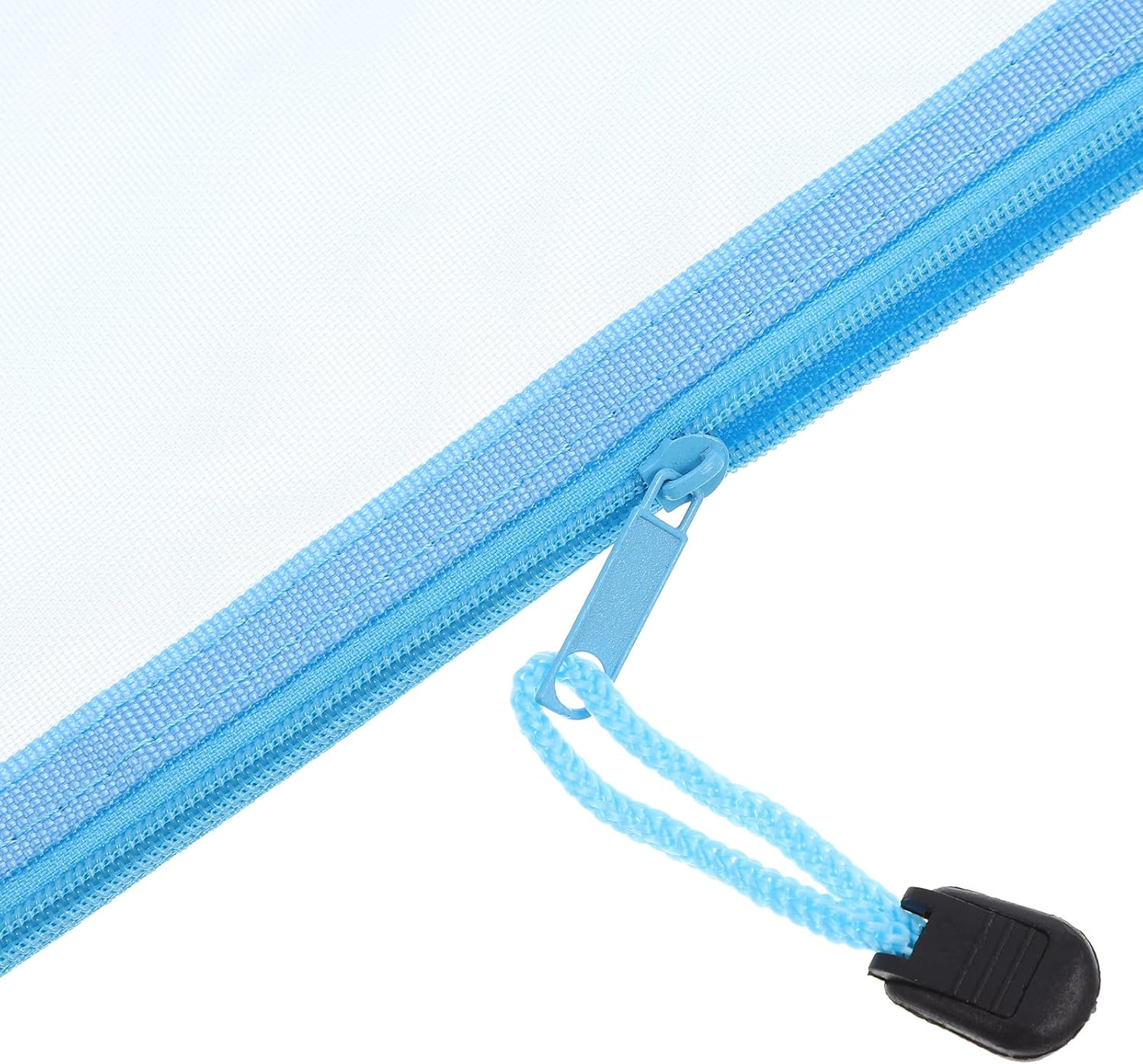 SOIMISS 5Pcs Nylon Zipper Pouches Clear Document File Organizer Large Capacity Stationery Bag for School Office Home Travel Wear-Resistant Visible Storage Bags image number 4