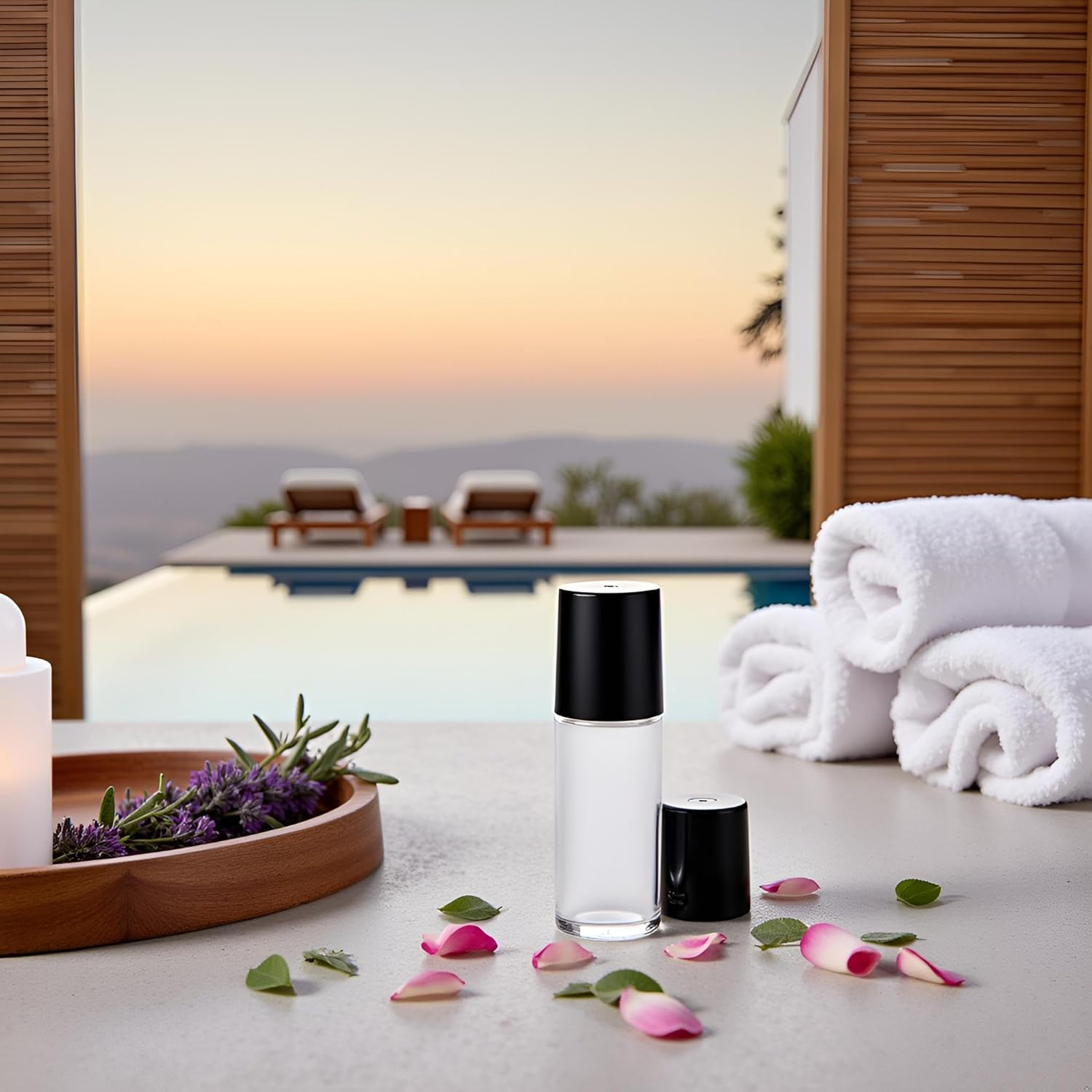 2Pcs Black Clear Empty Glass Essential Oil Roller Bottles Vials Containers Refillable Roll-On Bottles with Funnel Refillable Cosmetic Containers Roller (30ML) image number 2