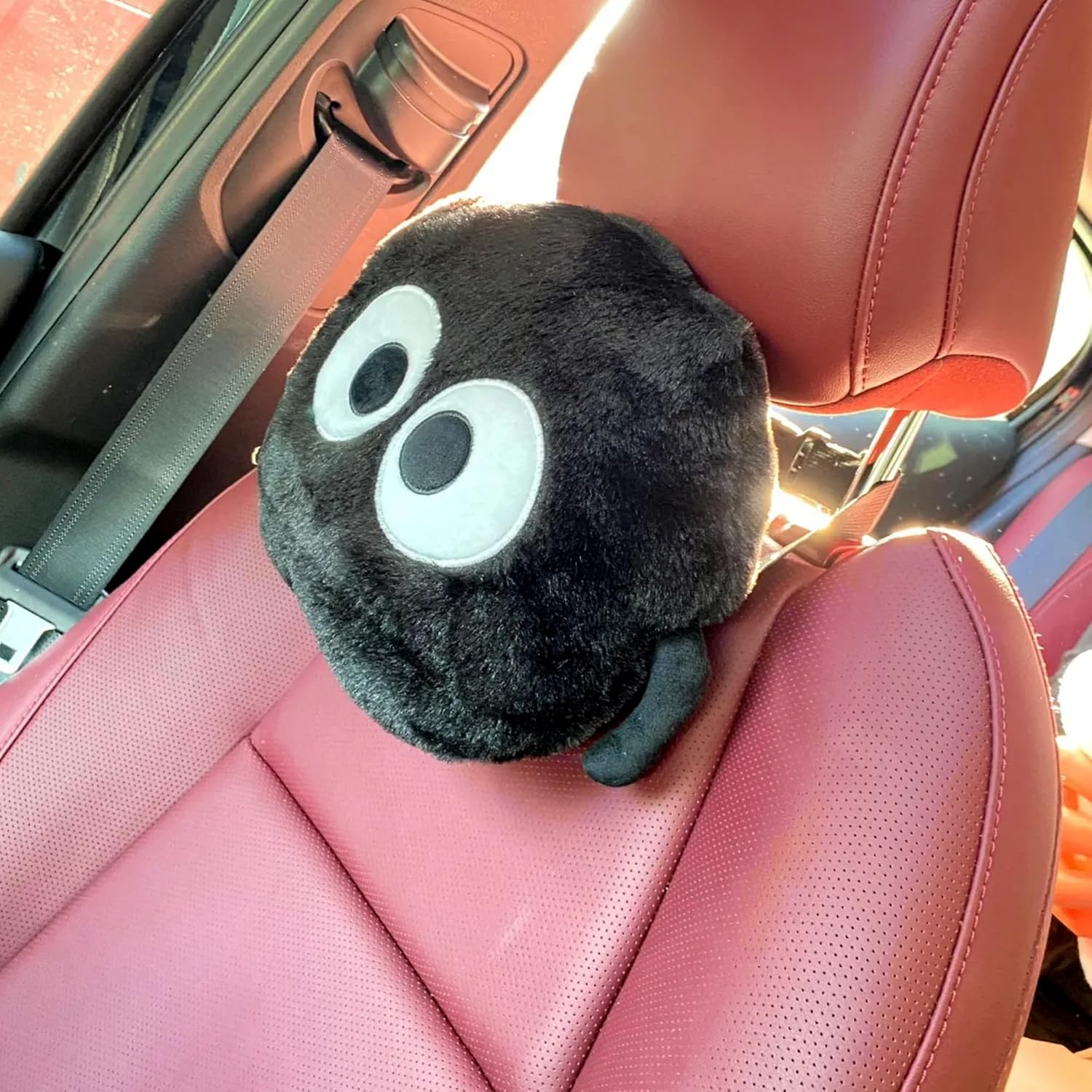 Car Headrest Pillow 2PCS Cute Big-Eyed Sprite Car Headrest Pillows Travel Neck Pillow Comfortable Neck Support - Plush Comfort Neck Cushions for Cars, Home & Office image number 4