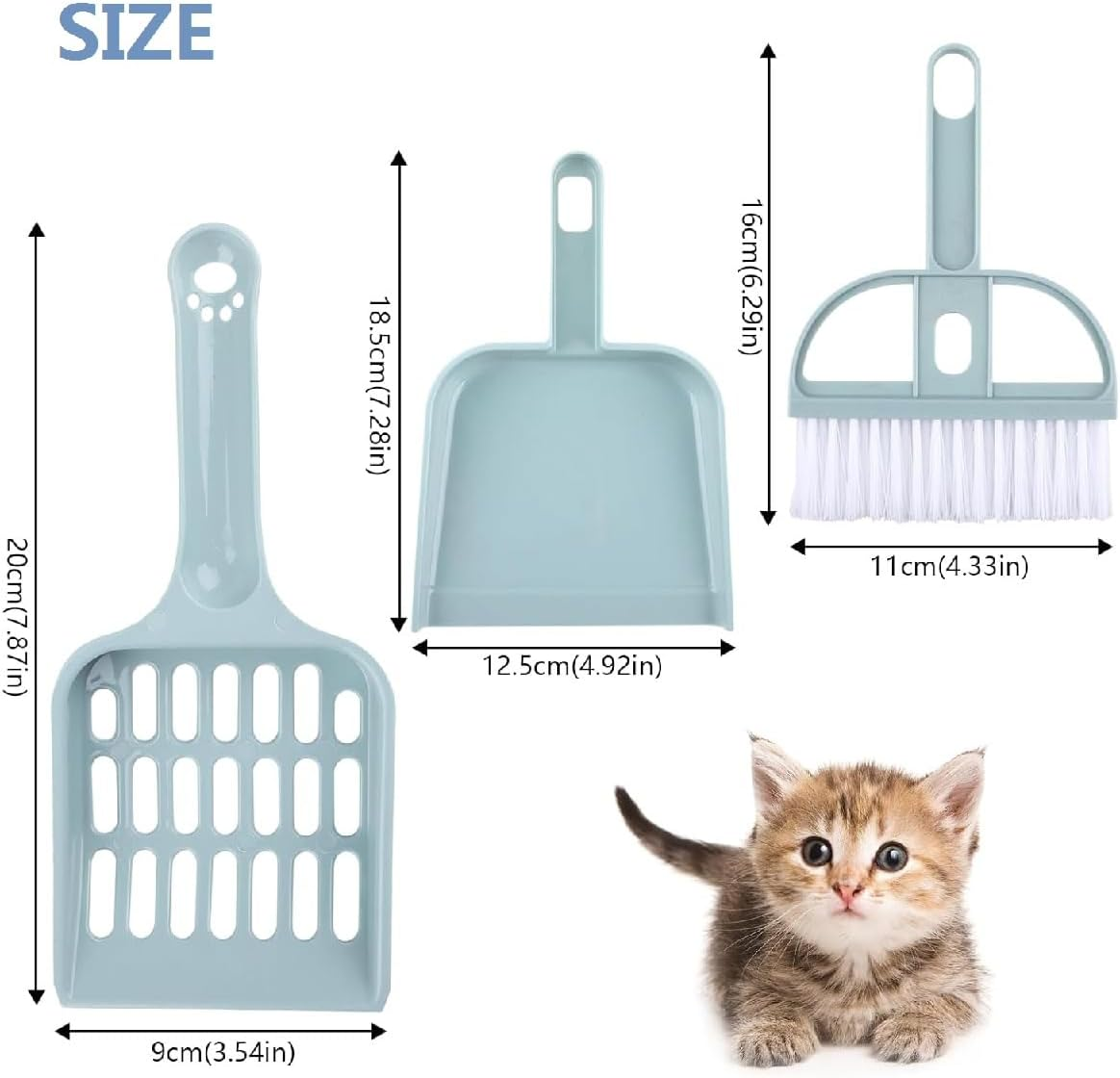 Cat Litter Tray Shovel Broom Set, Plastic Cat Litter Scoop, Cleaning Tools for Cat Litter, Plastic Cat Litter Tray Scoop, Cat Scoop for Cat Litter Tray for Pets, Cats, Dogs image number 6
