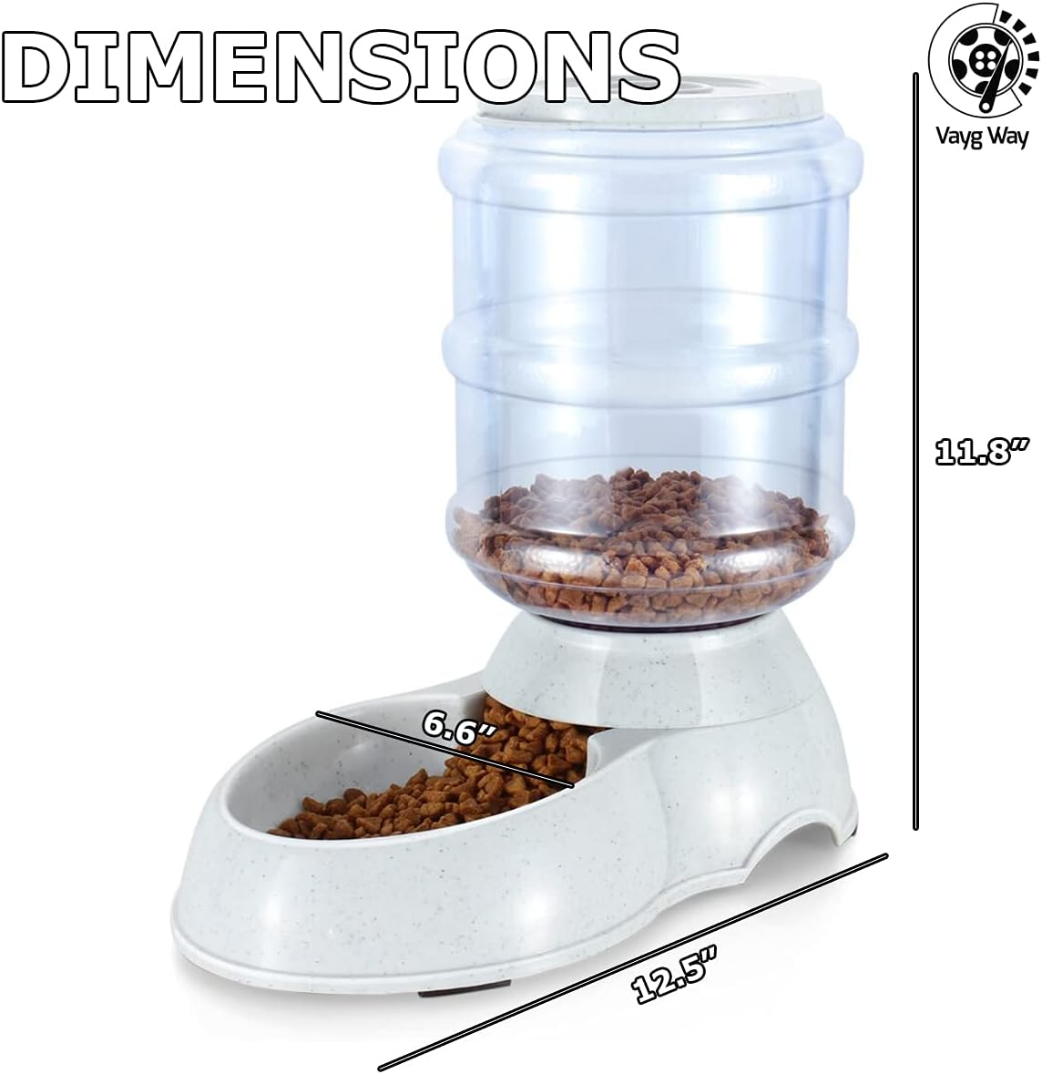 Vaygway Self Dispensing Pet Feeder &ndash; Automatic Gravity Dog Cat Feeder &ndash; Dry Food Dispenser Gravity Feeder &ndash; Automatic Pet Feeder Cat Feeder - Pet Feeder image number 2