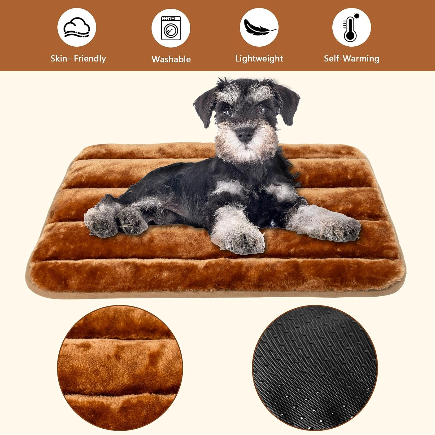 NACOCO Self Warming Cat Mat - Soft Winter Pet Pad Portable Dog Sleeping Bed Machine Washable for Cat Kitten and Puppy Lightweight (Large) image number 4