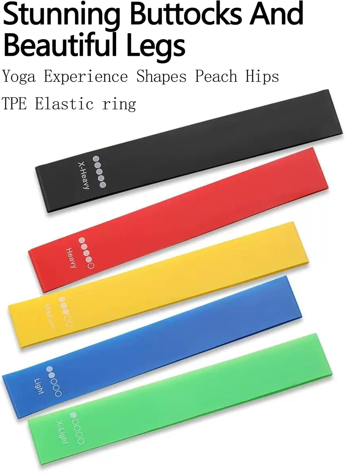 HAOQYUYN Resistance Bands for Working Out, Elastic Exercice Loop Bands for Physical Therapy, Yoga Starter Set of Stretch Bands for Booty Legs, Pilates Flexbands image number 3