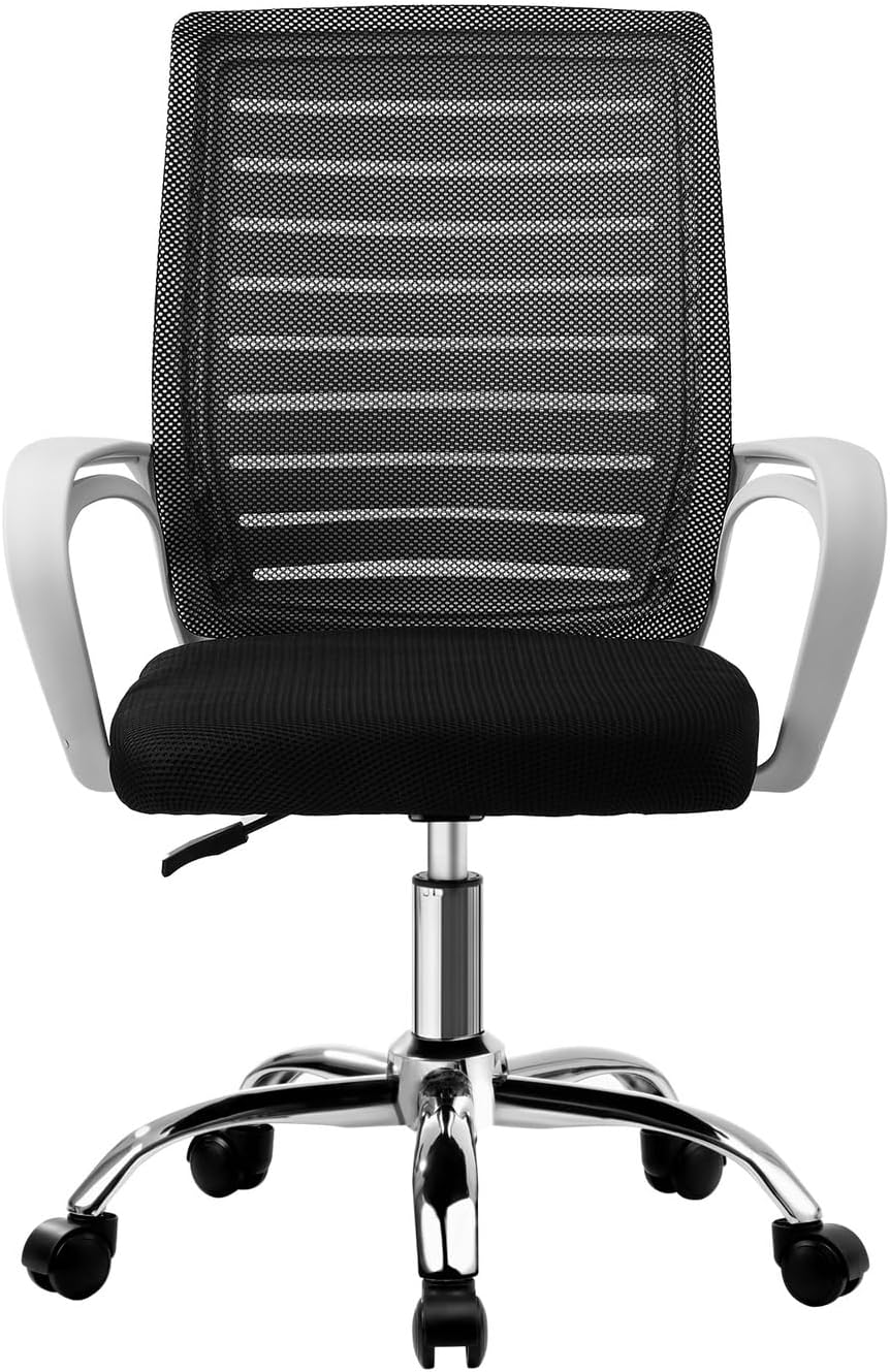 Oikiture Office Chair Ergonomic Mesh Executive Seat Gaming Racing Computer Desk Chair &ndash; White Black image number 4