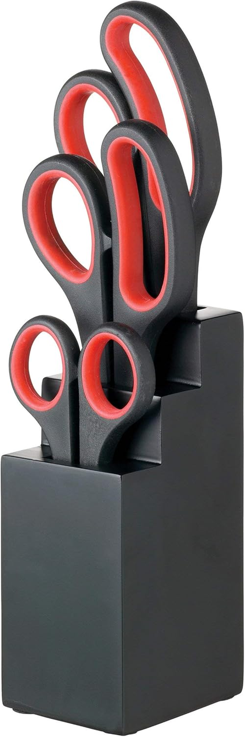 Kitchencraft Kitchen Scissors Set with Block, Multi Purpose Shears 4 Piece Set, Black image number 1