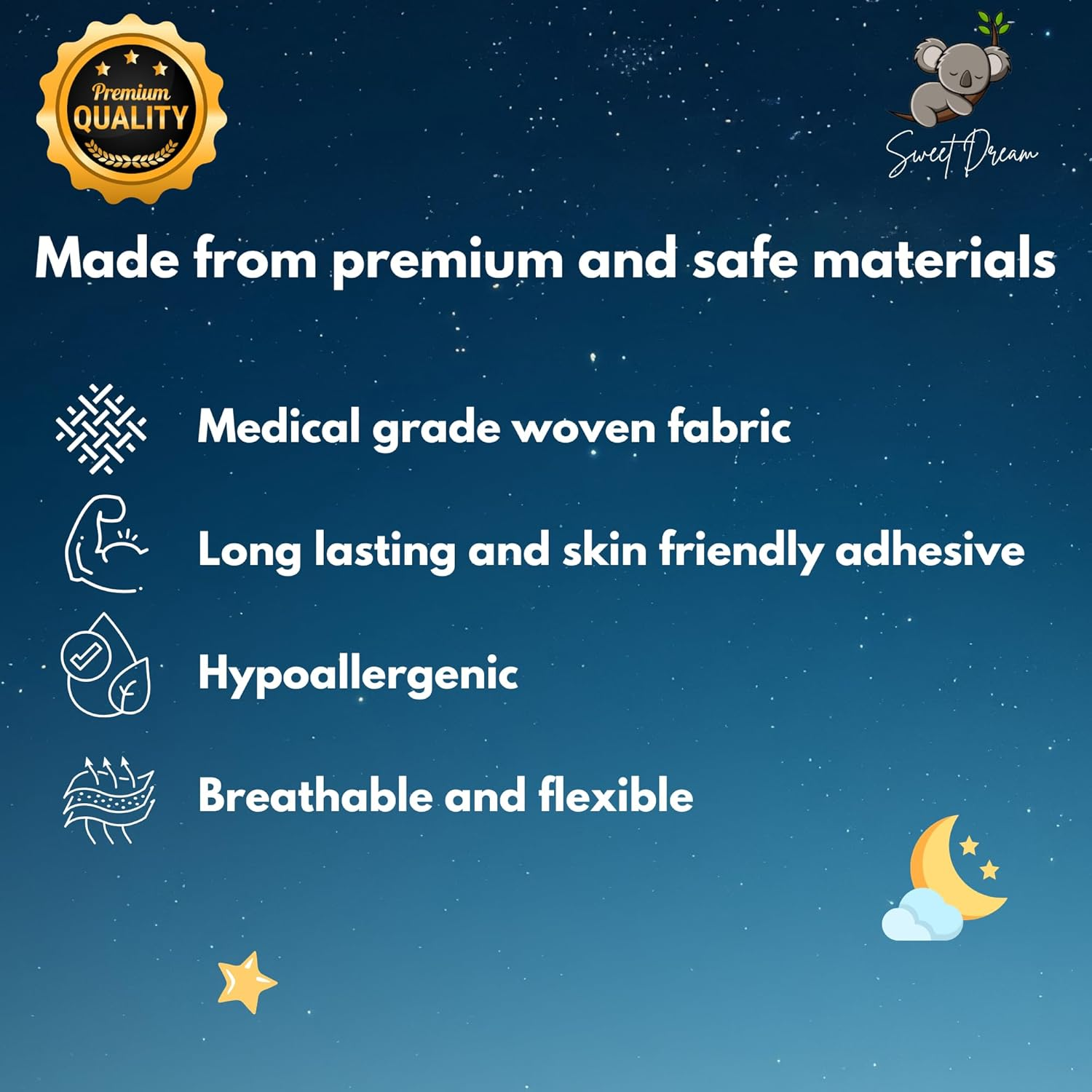 Mouth Tape for Sleeping - anti Snoring Device & Snore Reducing Aid - Improve Sleep Quality - Sleep Strips for Nasal Breathing, Promote Nose Breathing - Hypoallergenic Sleep Tape - Strong Medical-Grade Adhesive - 60 Counts image number 3