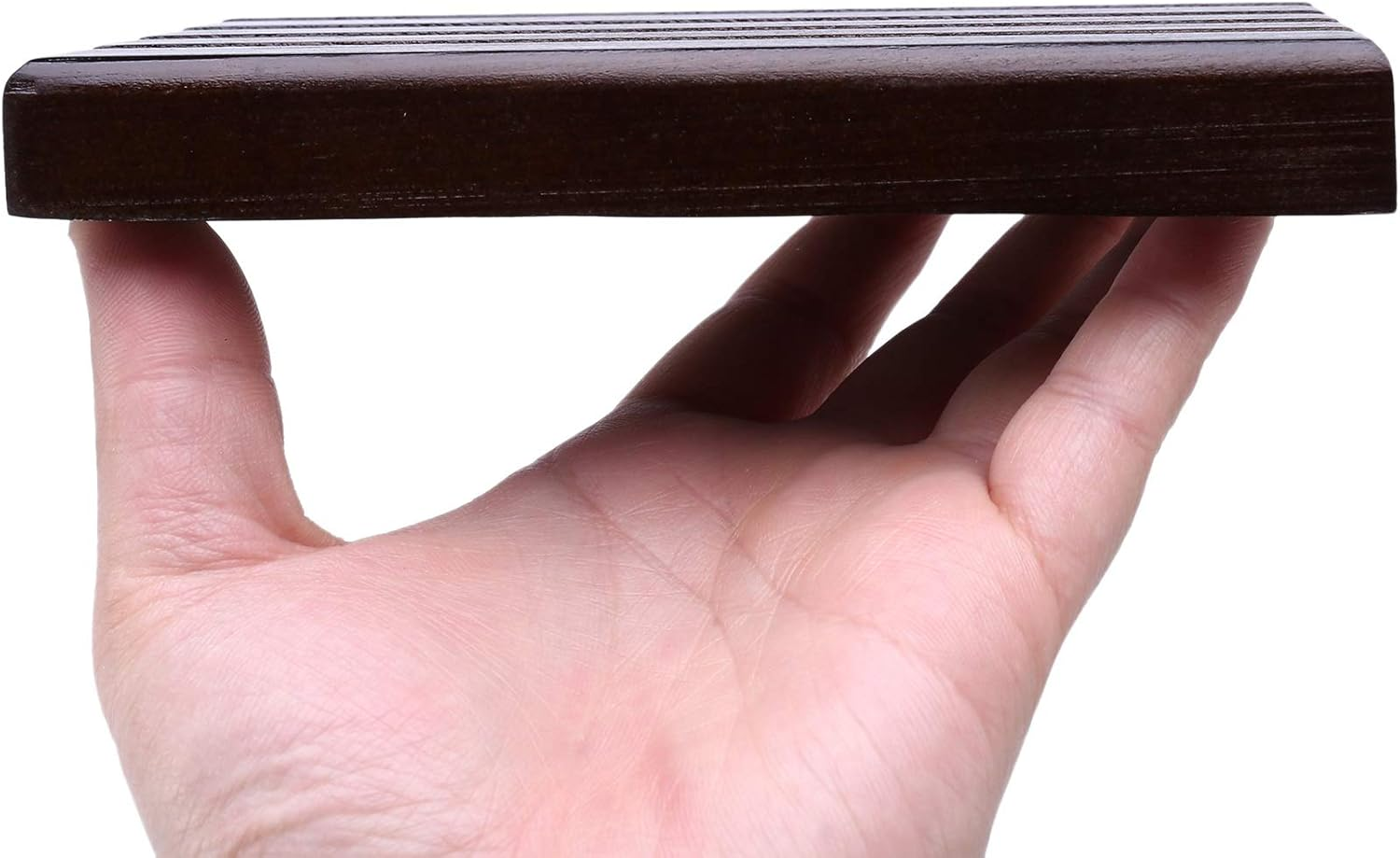 Spacesea Display Stand Rack Coin Holder 4 Rows Torched Wood Challenge Display Coin Holder Stand image number 4