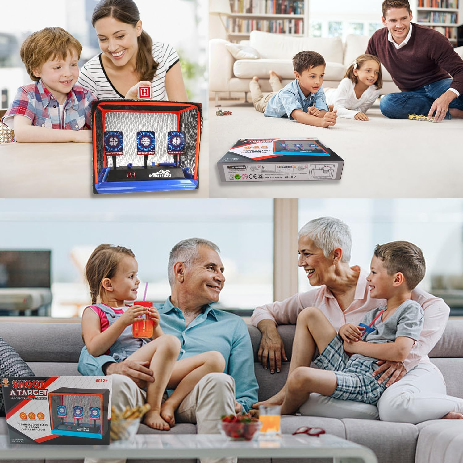 BOROLA Digital Electronic Digital Automatic Scoring Auto Reset Shooting Target Throwing Foam Dart Blaster Game with Bullet Recycling Function Ideal Present for Kids Compatible for Nerf Toy Gun image number 2