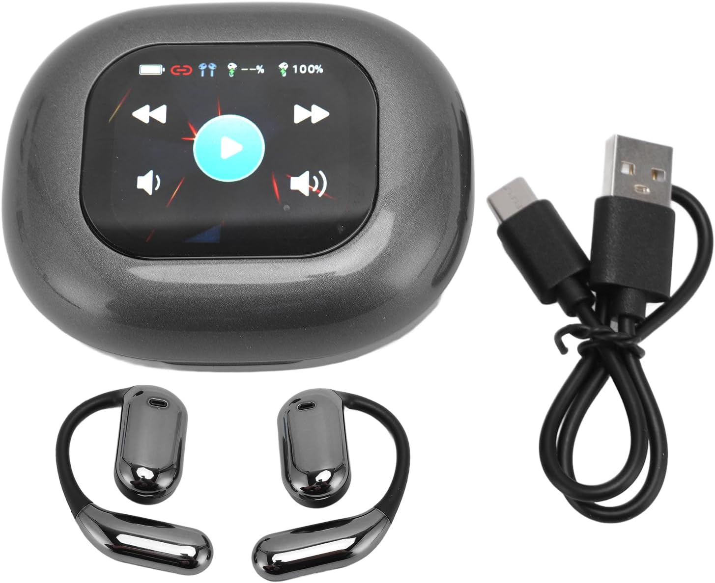 ASHATA Translation Earbuds Real Time with 144 Languages & Accents Online, Two Way Translator Device, AI Language Translator Earbuds, Headphones Translating Device with Charging Case image number 1