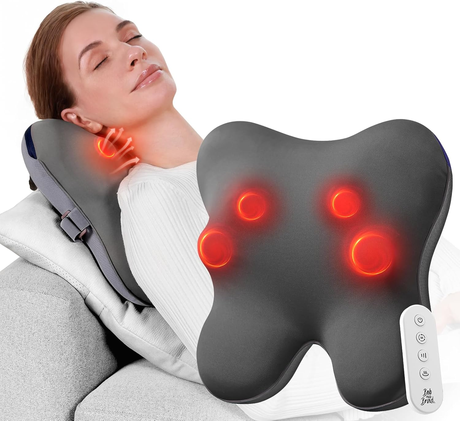 BOB and BRAD Back Massager with Heat and Remote, Ezback plus Neck Massager for Deep Tissue, Electric Shiatsu 3D Kneading Massage Pillow with 3 Level for Neck, Back, Shoulders, Ideal Gifts image number 4